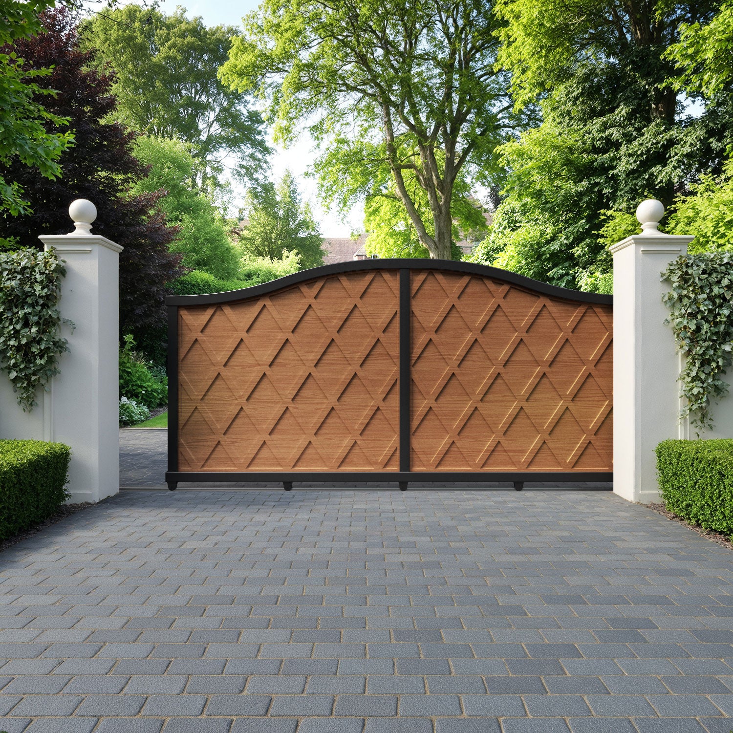 Ashfield Aluminium Sliding High Middle Driveway Gate
