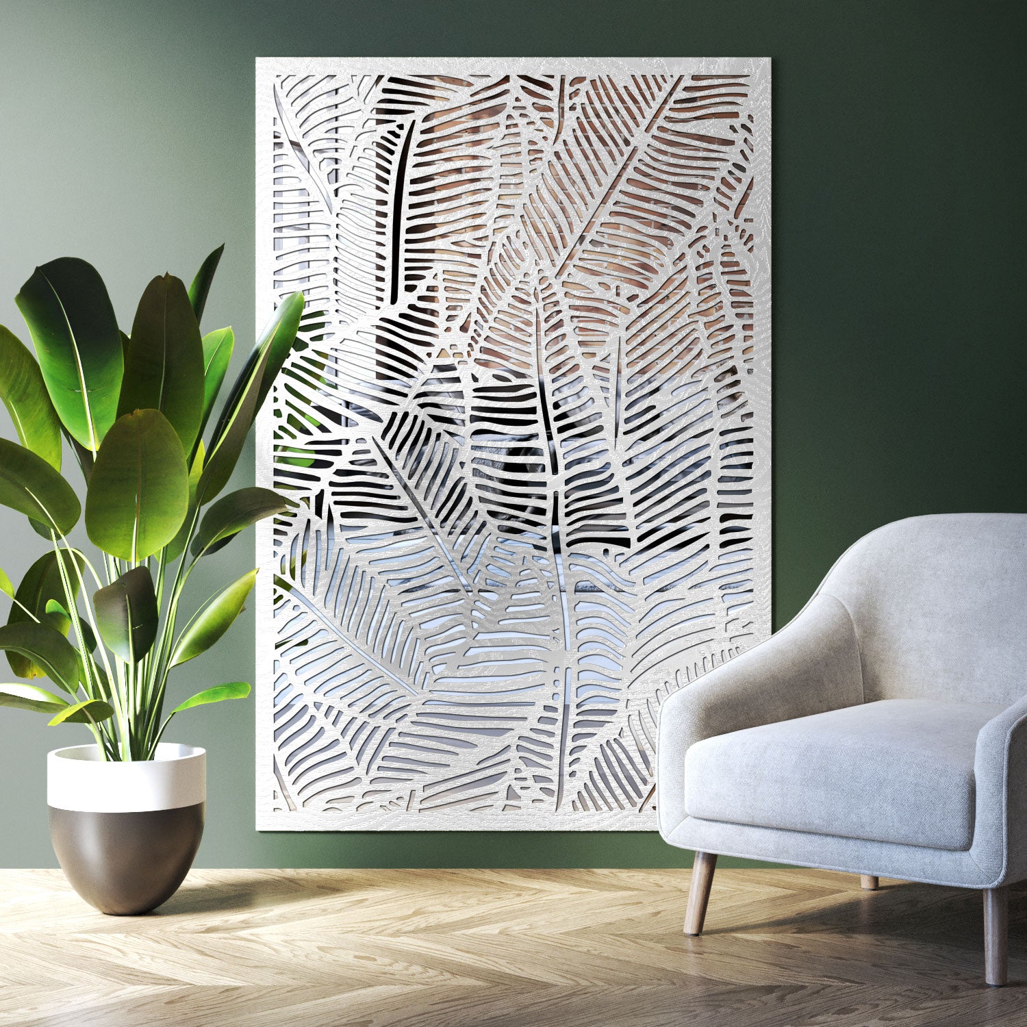 Feather Indoor Decorative mirrored Panel