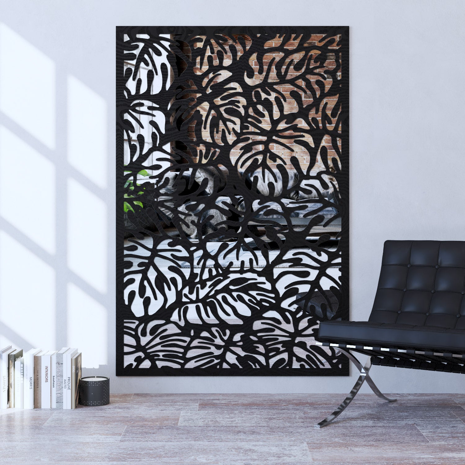 Botanic indoor decorative mirrored panel