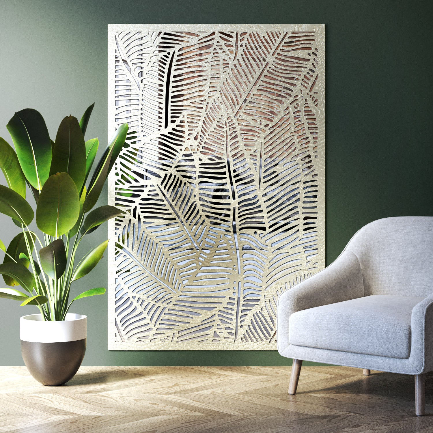 Feather Indoor Decorative mirrored Panel