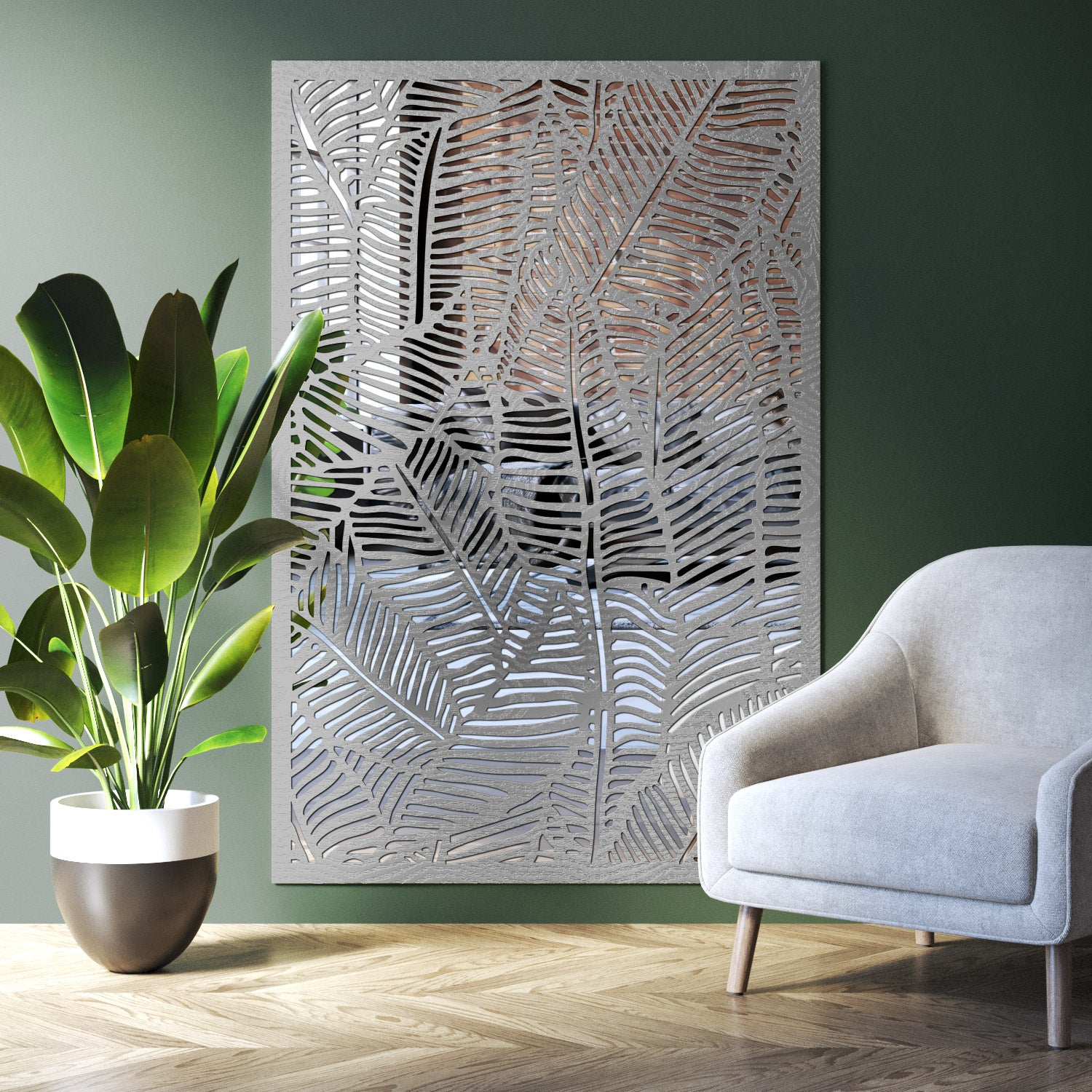 Feather Indoor Decorative mirrored Panel