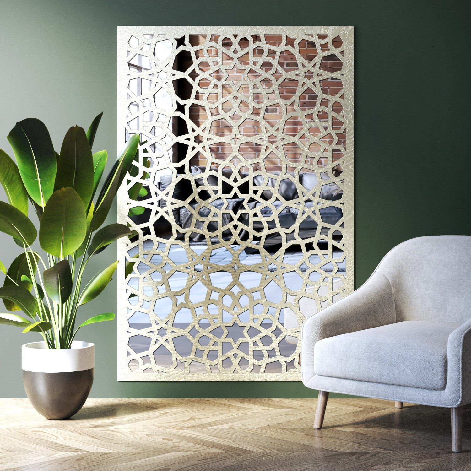 Nazira indoor decorative mirrored panel