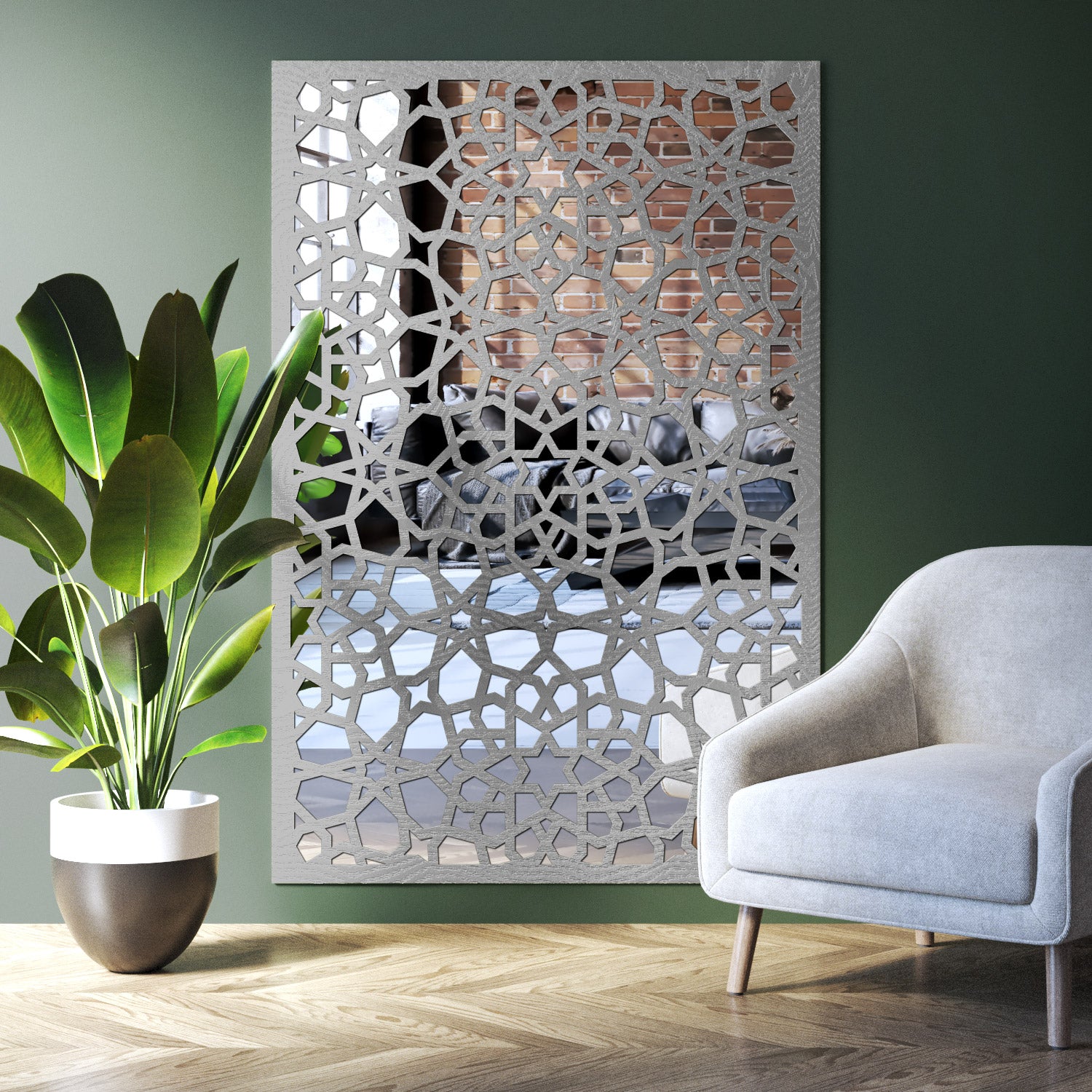 Nazira indoor decorative mirrored panel