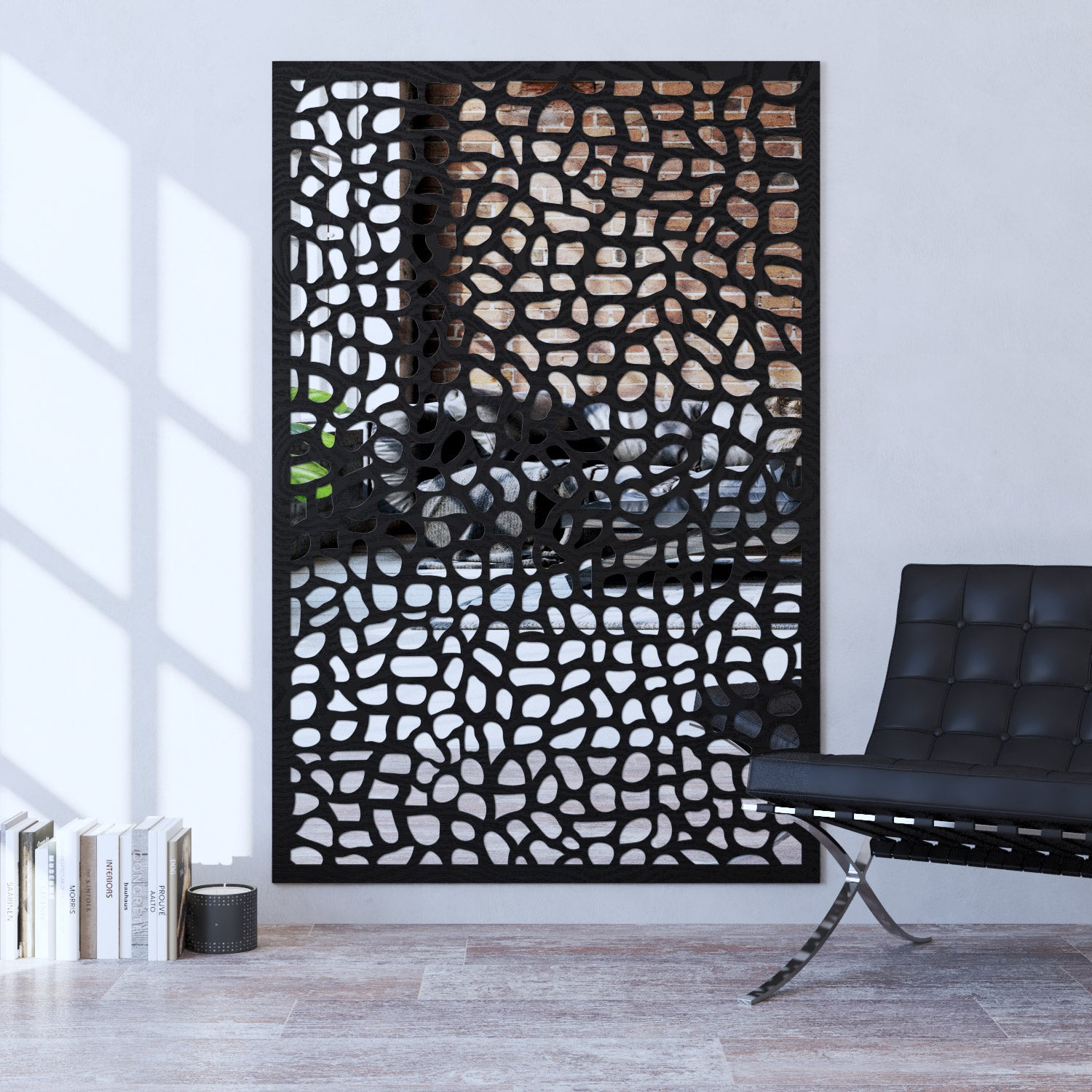 Pebble indoor decorative mirrored panel
