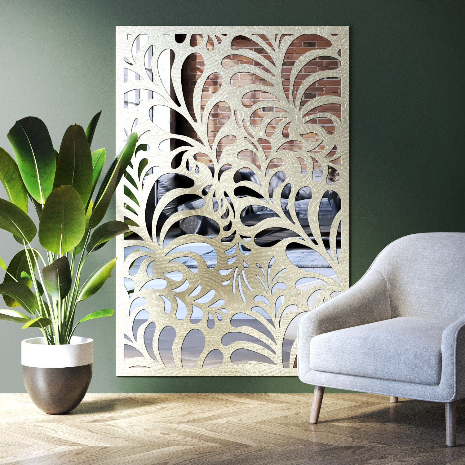 Petal indoor decorative mirrored panel