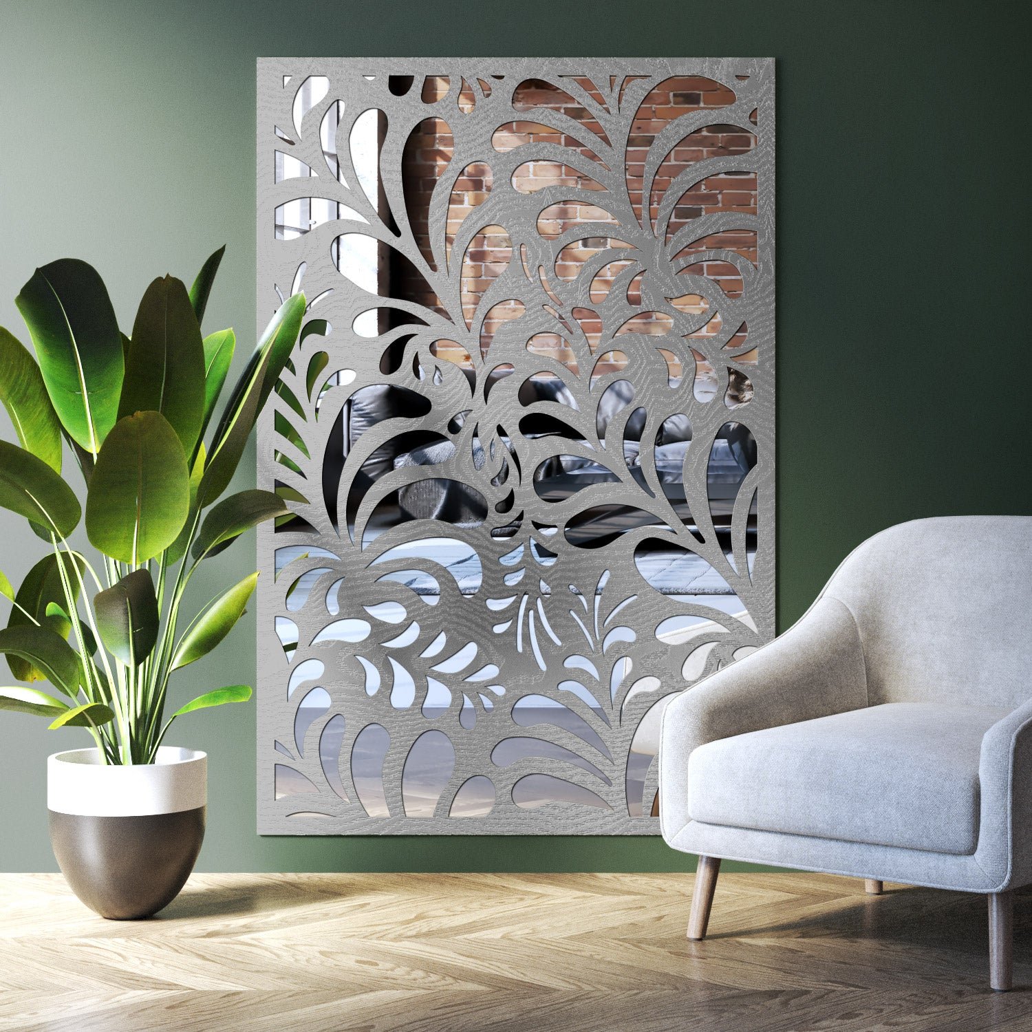 Petal indoor decorative mirrored panel
