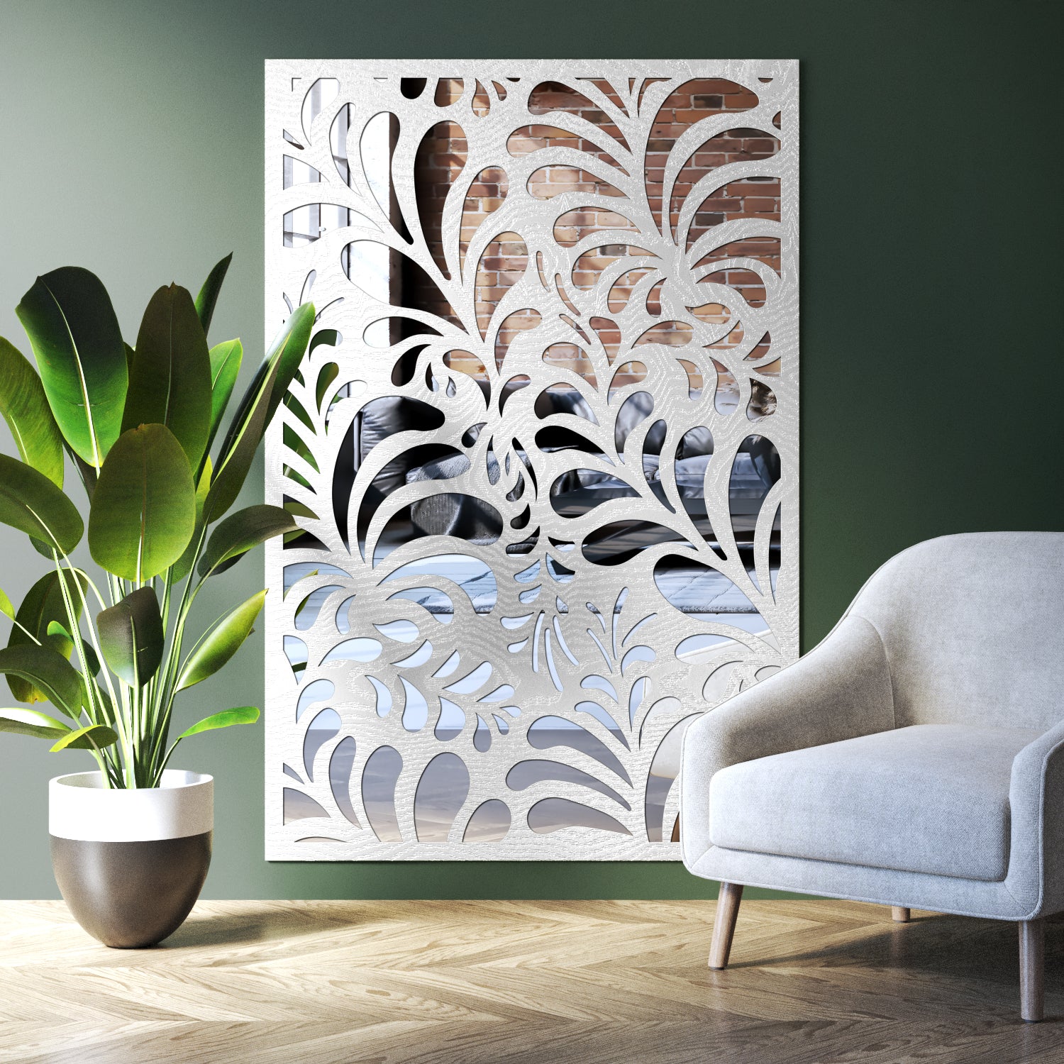 Petal indoor decorative mirrored panel