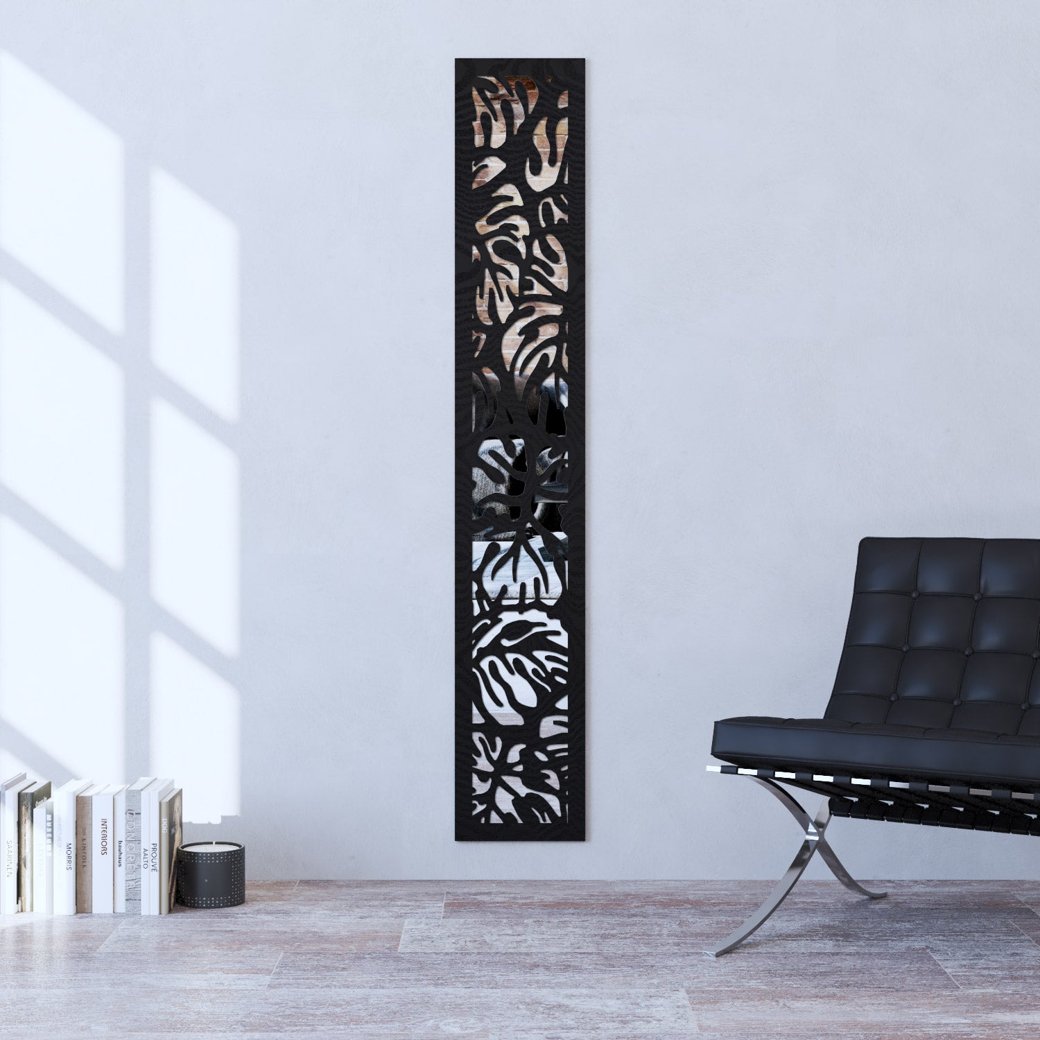 Botanic indoor decorative mirrored panel