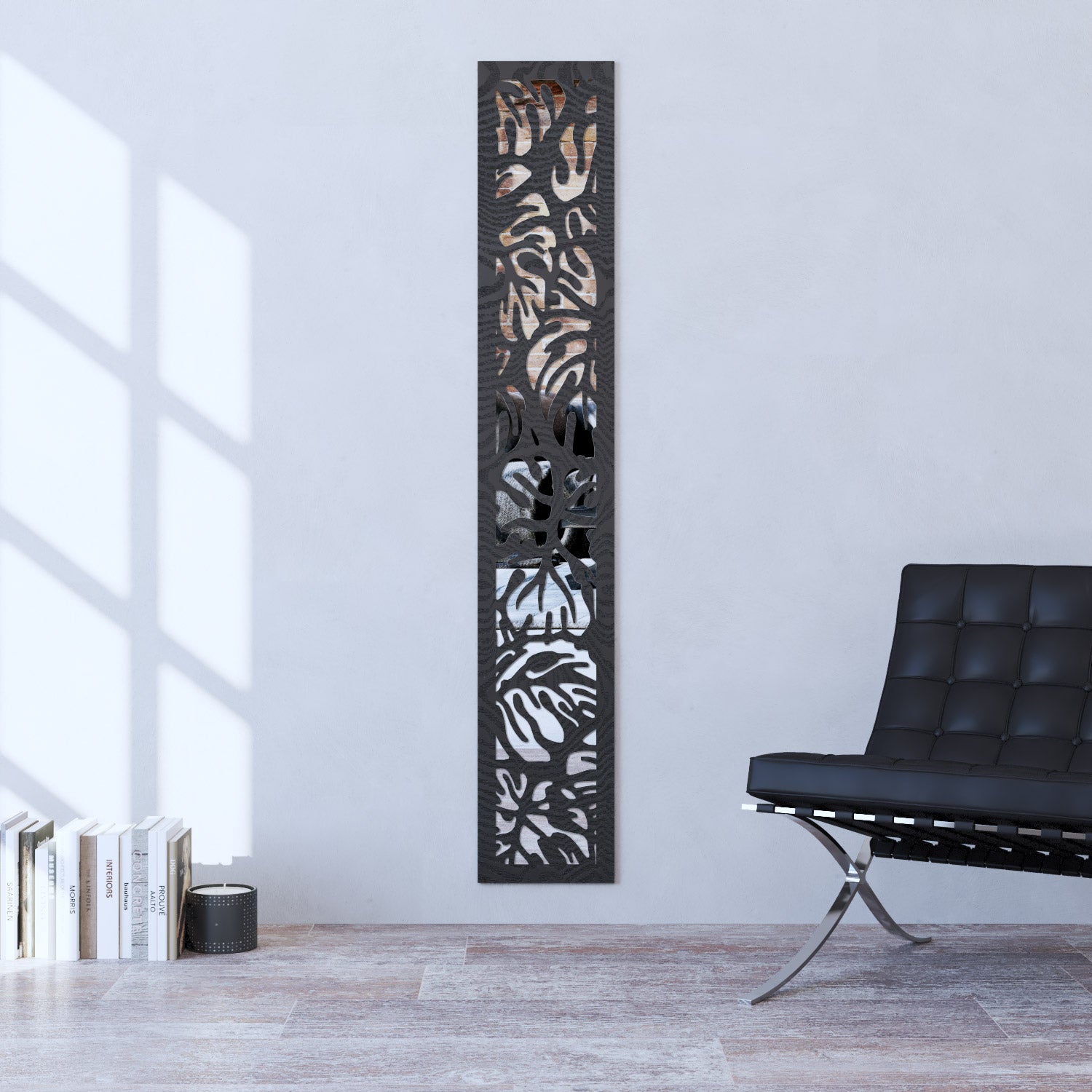 Botanic indoor decorative mirrored panel