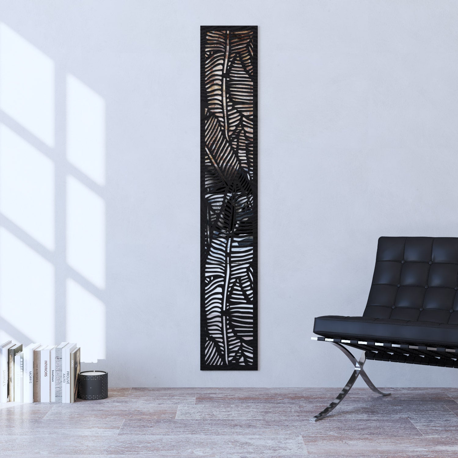 Feather Indoor Decorative mirrored Panel
