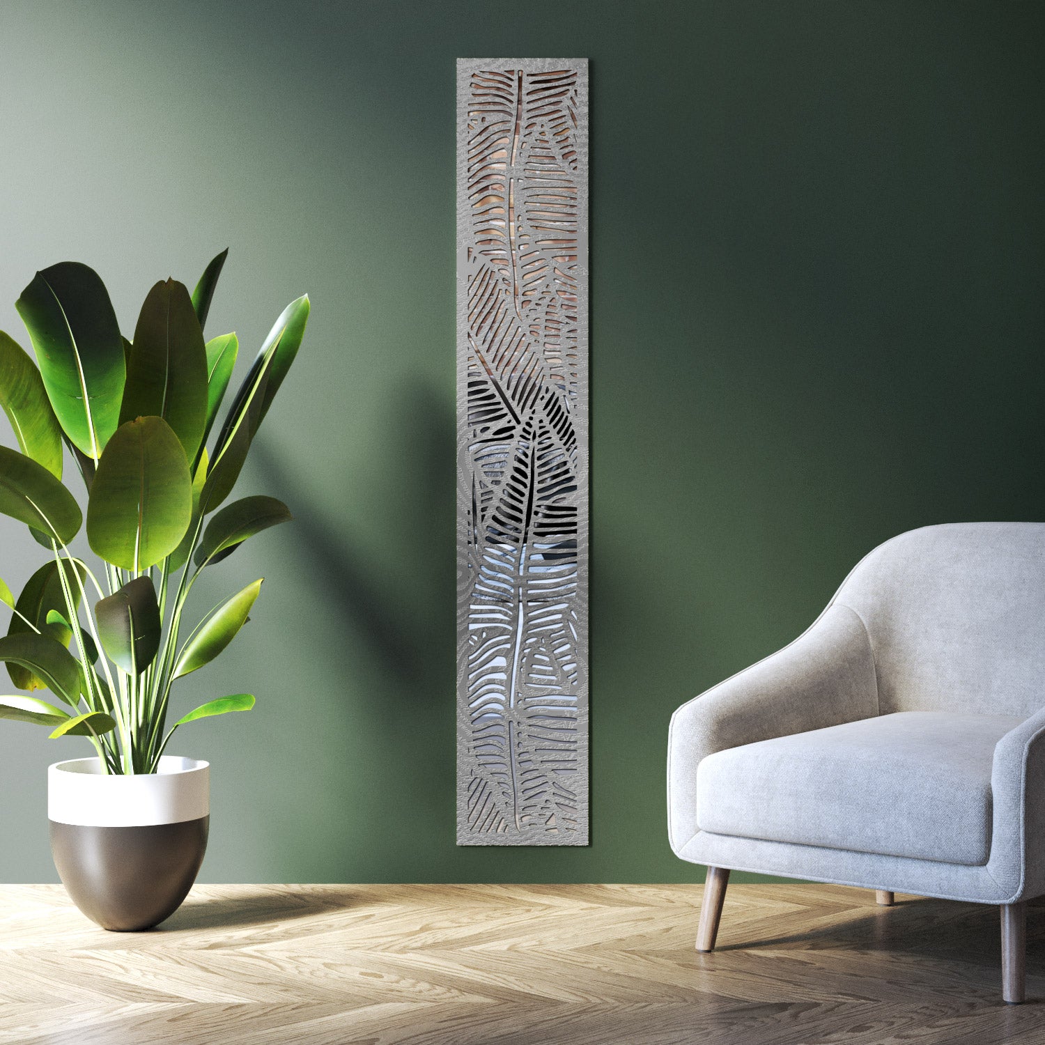 Feather Indoor Decorative mirrored Panel