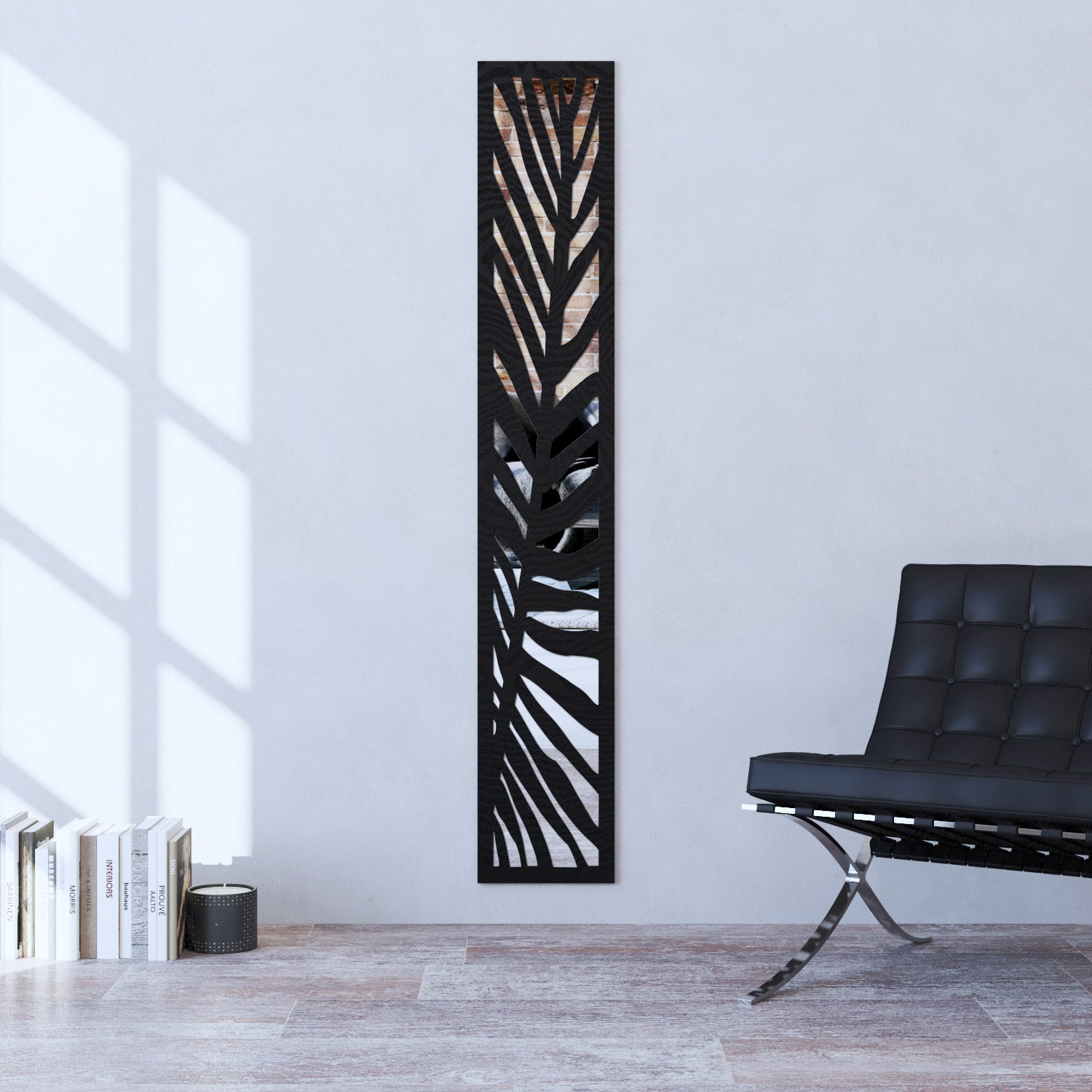 Palm indoor decorative mirrored panel