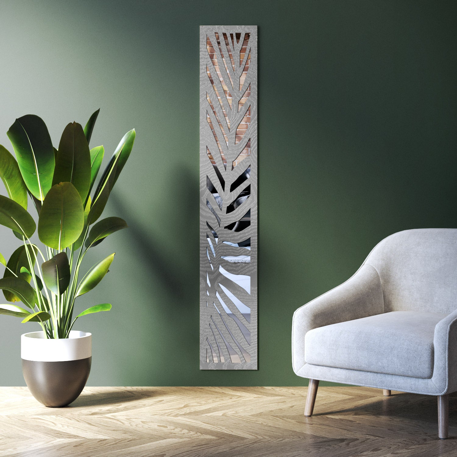 Palm indoor decorative mirrored panel
