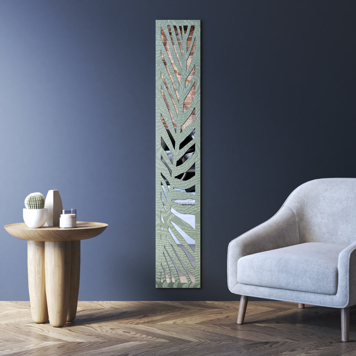Palm indoor decorative mirrored panel