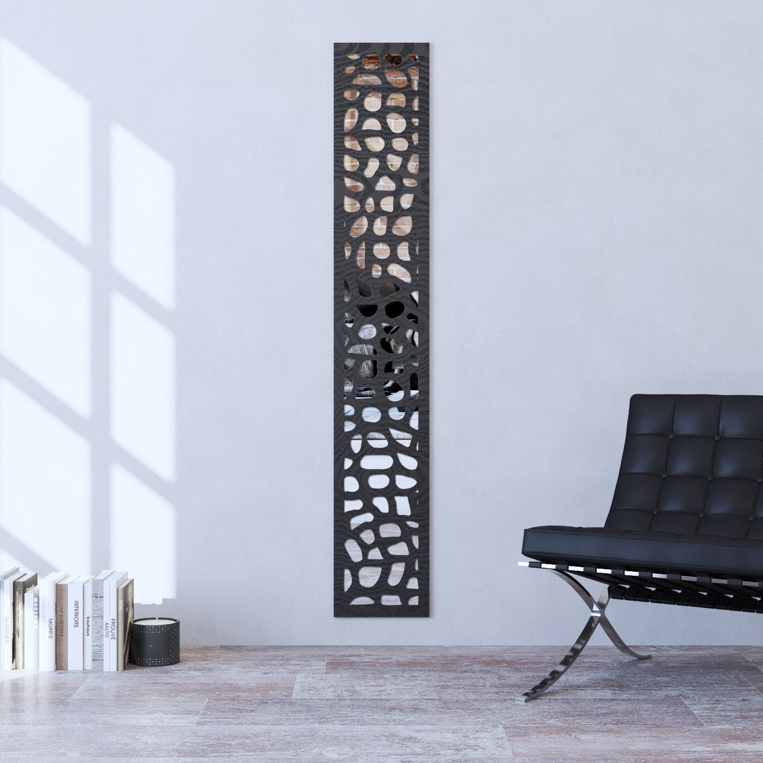 Pebble indoor decorative mirrored panel