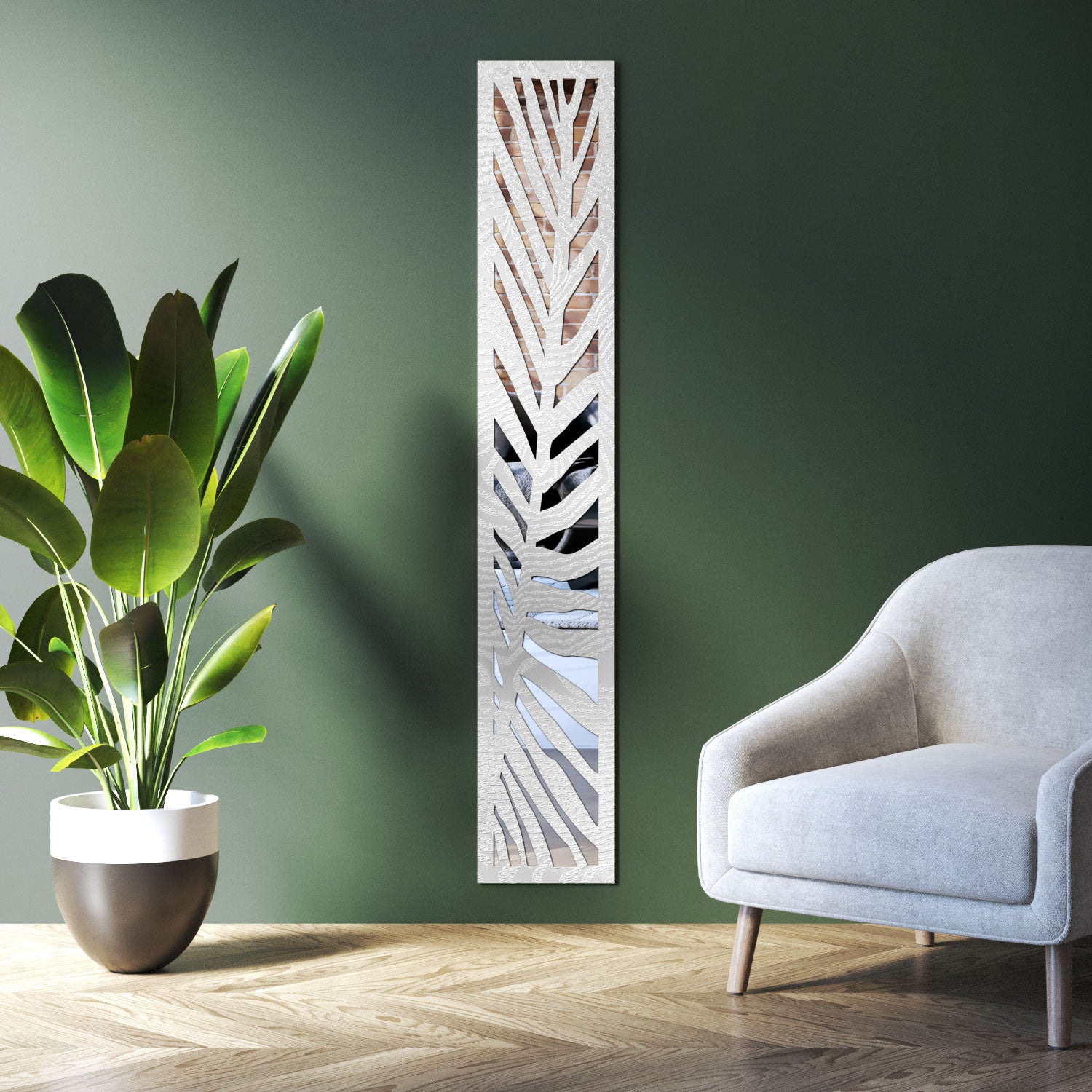 Palm indoor decorative mirrored panel