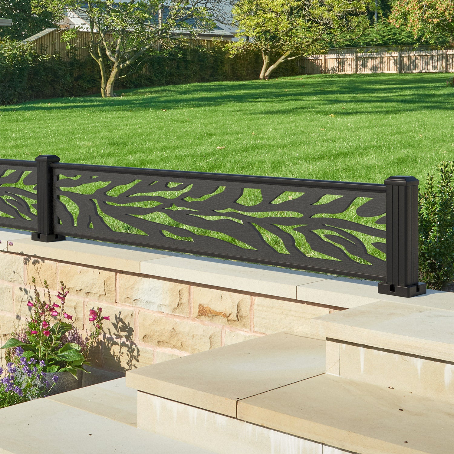 Malawi Decorative Fence - 180x30cm - with our aluminium posts