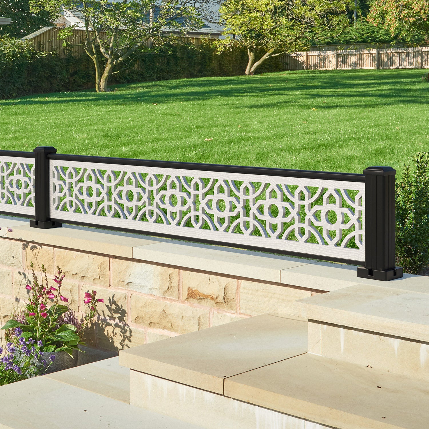 Nabila Decorative Fence - 180x30cm - with our aluminium posts