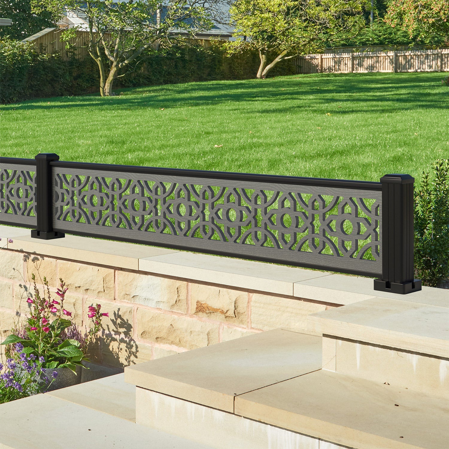 Nabila Decorative Fence - 180x30cm - with our aluminium posts