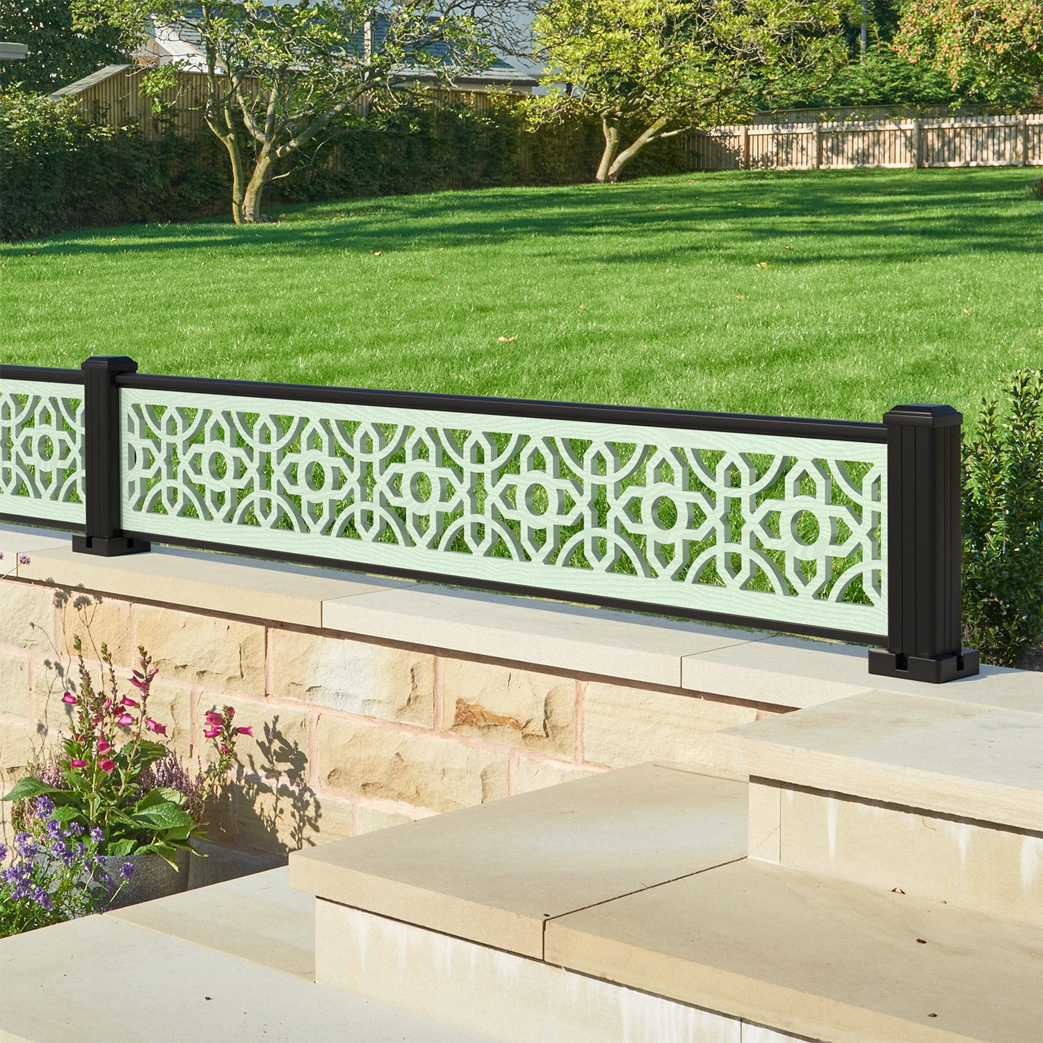 Nabila Decorative Fence - 180x30cm - with our aluminium posts
