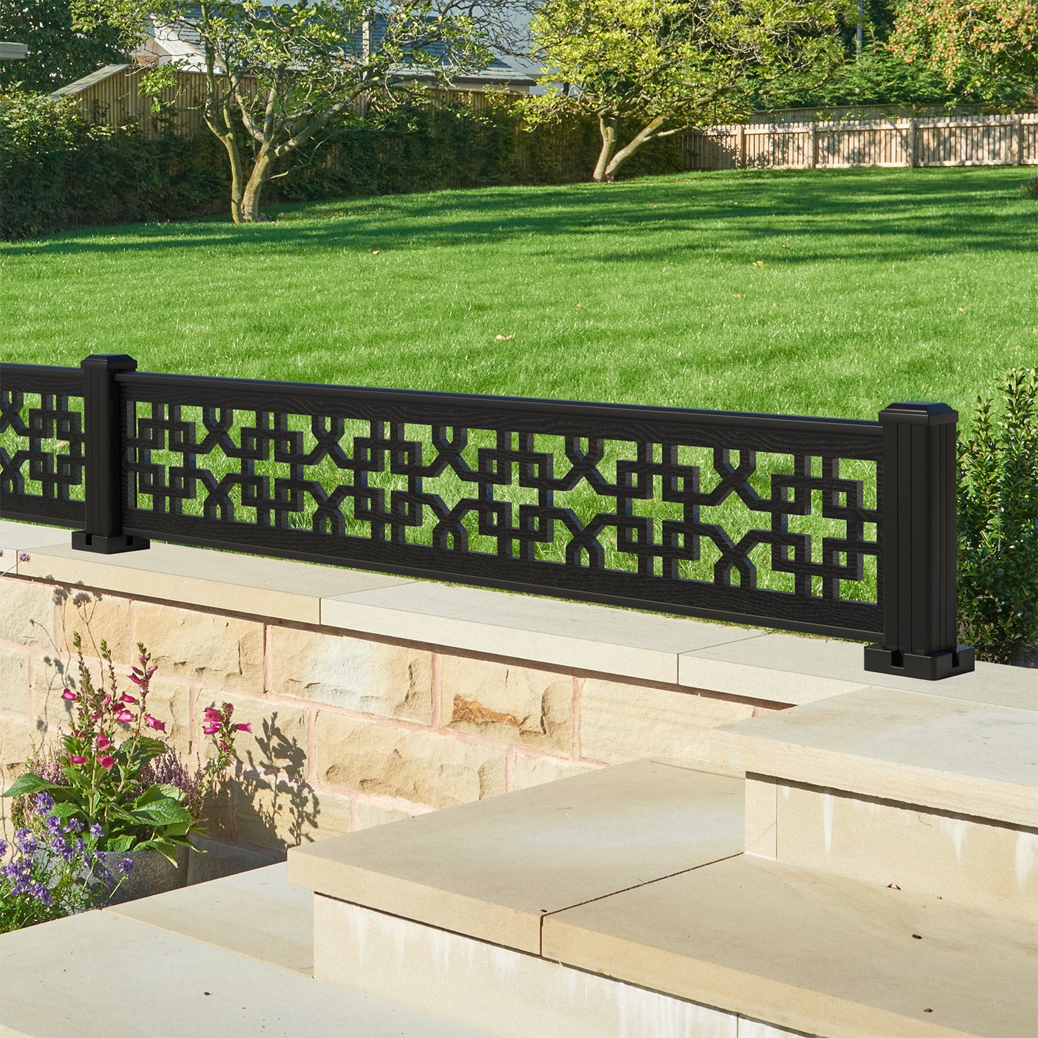 Zaria Decorative Fence - 180x30cm - with our aluminium posts