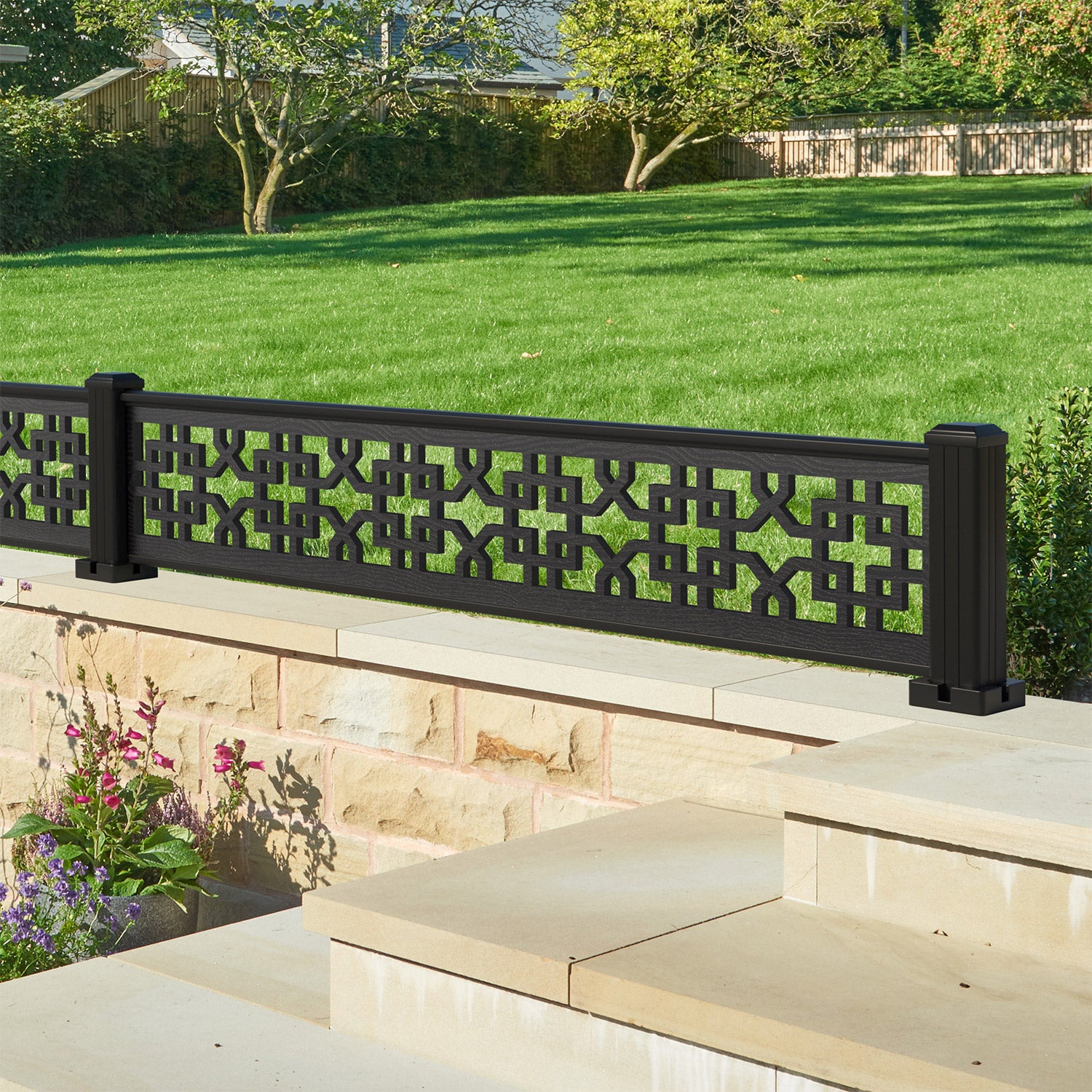 Zaria Decorative Fence - 180x30cm - with our aluminium posts