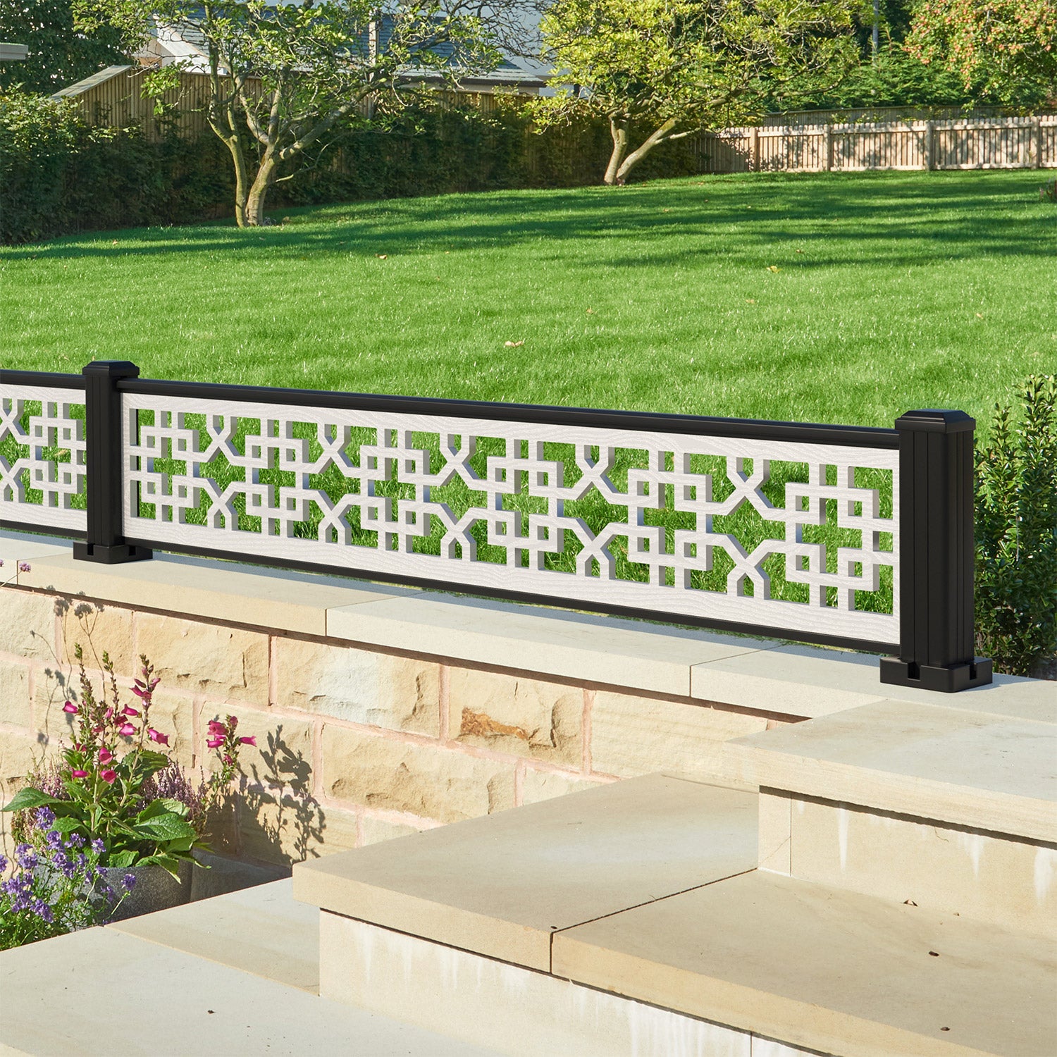 Zaria Decorative Fence - 180x30cm - with our aluminium posts