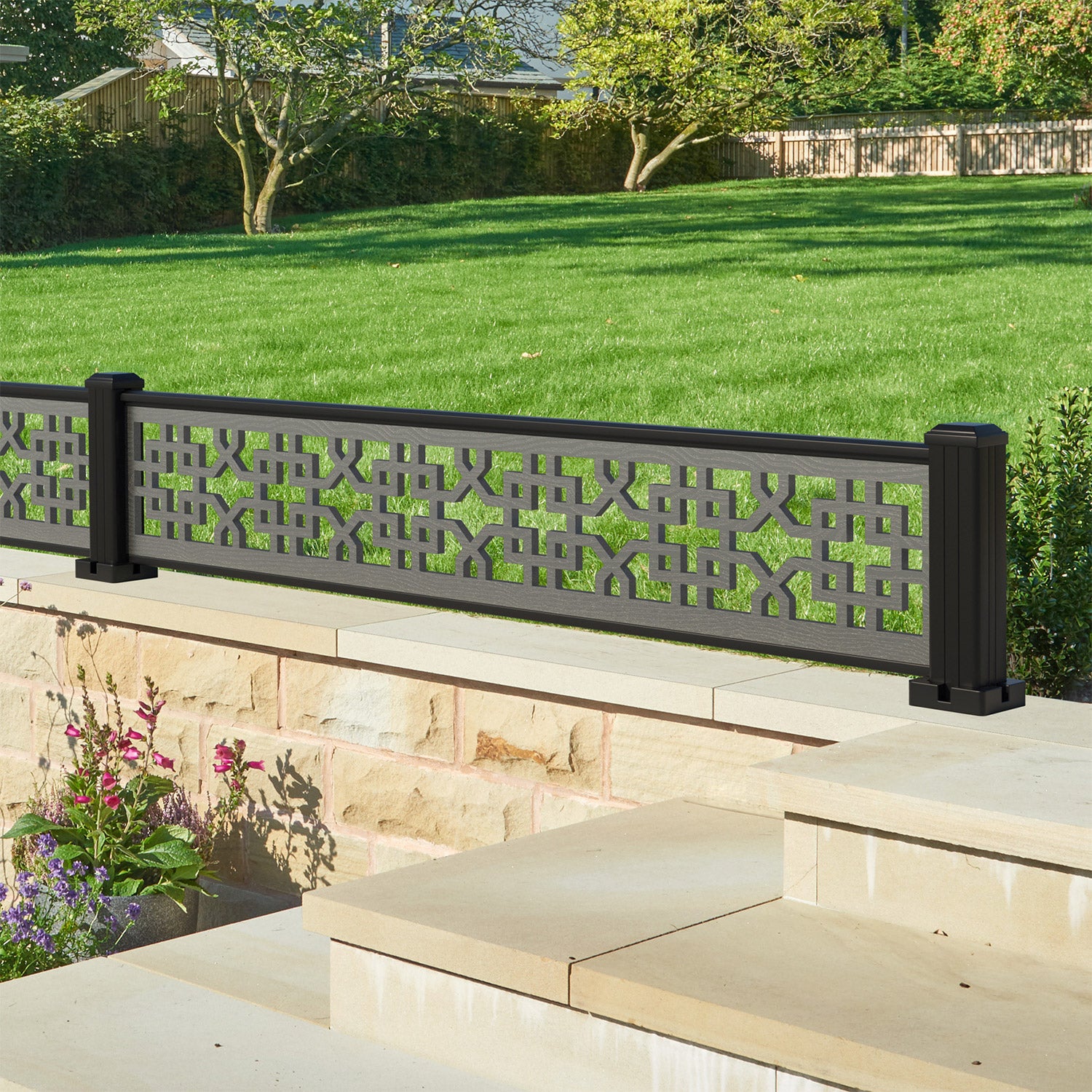 Zaria Decorative Fence - 180x30cm - with our aluminium posts