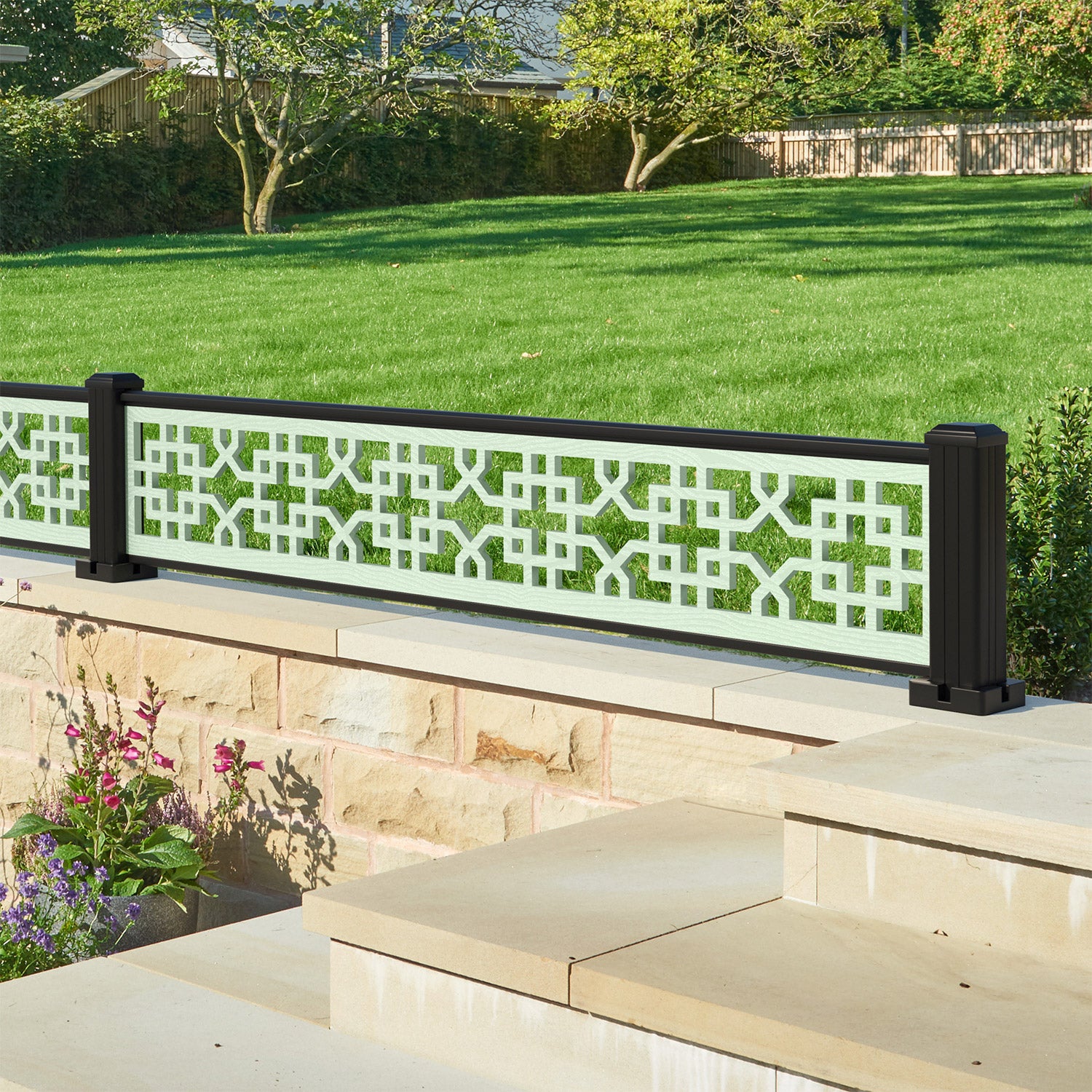 Zaria Decorative Fence - 180x30cm - with our aluminium posts