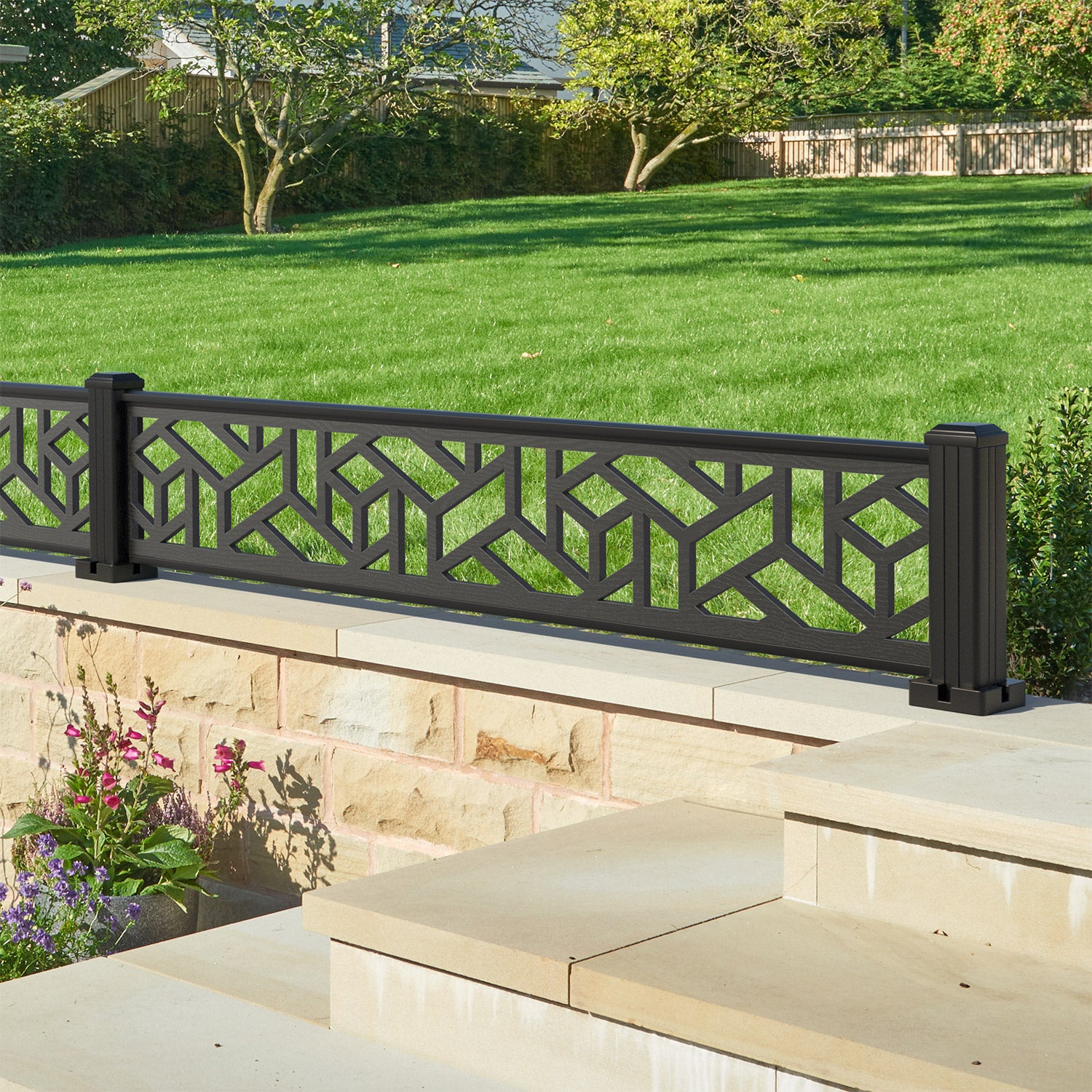 Contour Decorative Fence - 180x30cm - with our composite posts