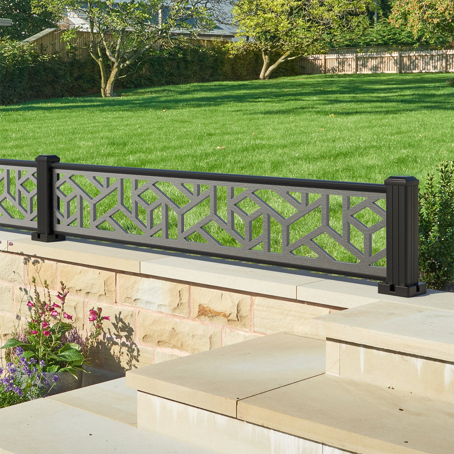 Contour Decorative Fence - 180x30cm - with our aluminium posts