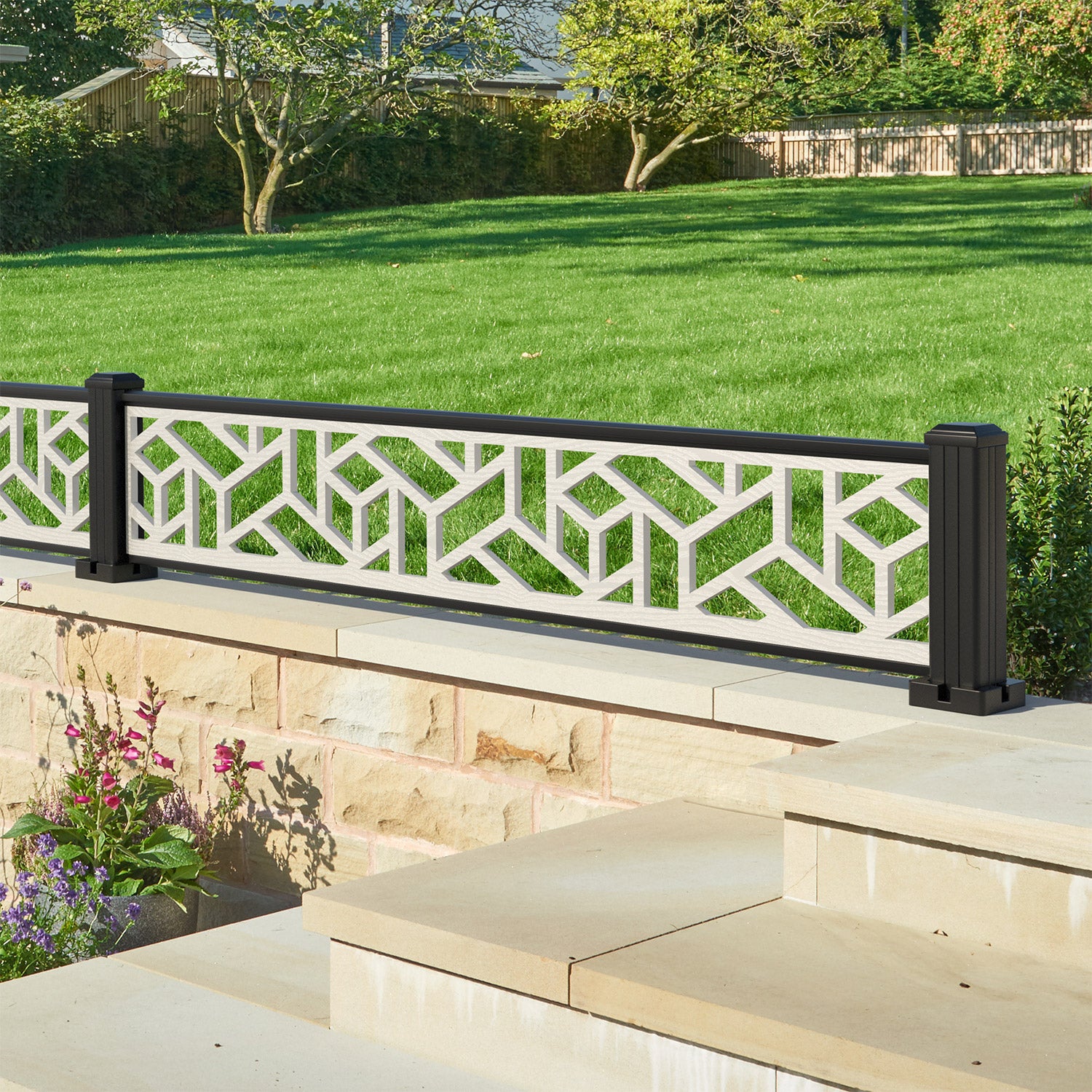 Contour Decorative Fence - 180x30cm - with our composite posts