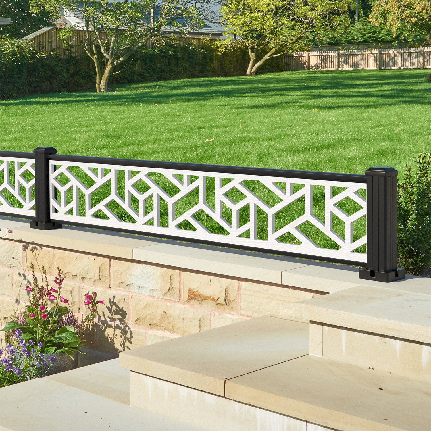 Contour Decorative Fence - 180x30cm - with our aluminium posts
