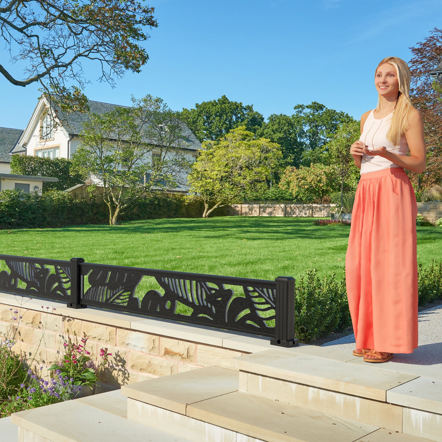 Fauna Decorative Fence - 180x30cm - with our composite posts