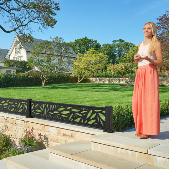 Foliage Decorative Fence - 180x30cm - with our aluminium posts