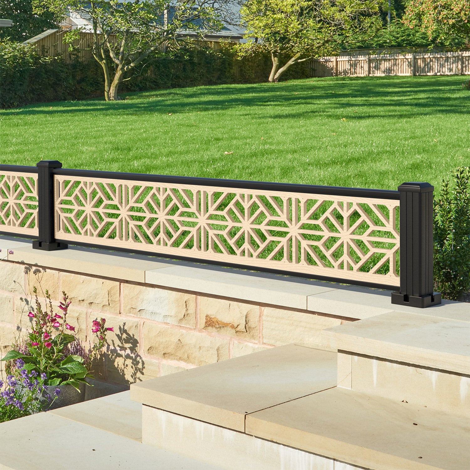 Geo Decorative Fence - 180x30cm - with our composite posts