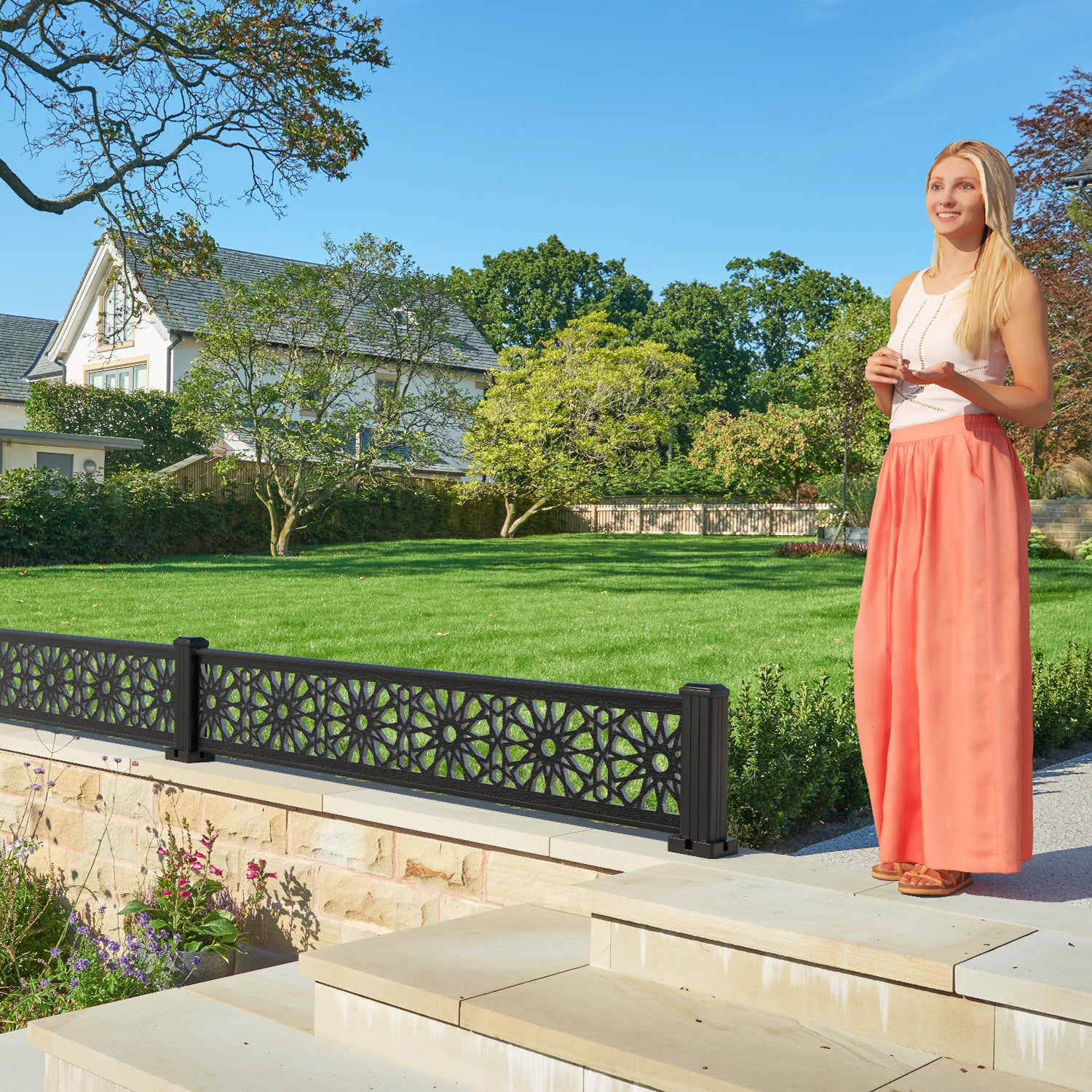 Hambra Decorative Fence - 180x30cm - with our composite posts