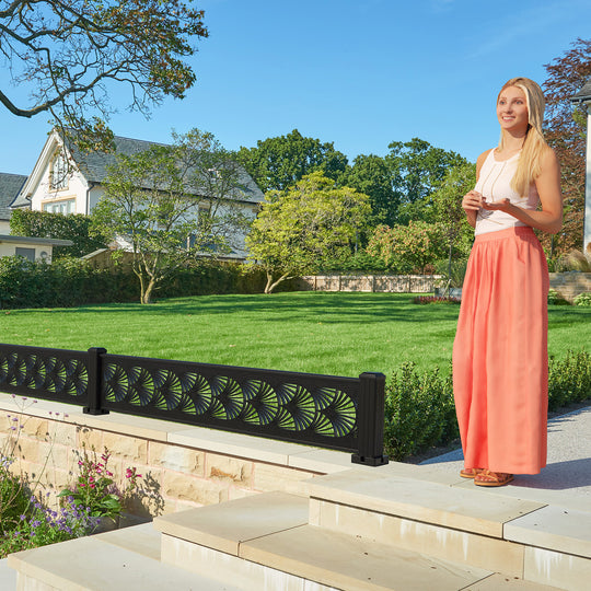 Laurel Decorative Fence - 180x30cm - with our aluminium posts