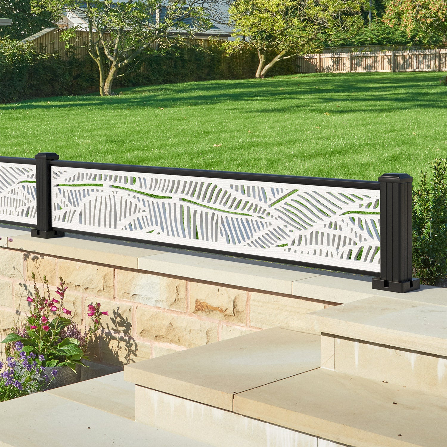 Quill Decorative Fence - 180x30cm - with our aluminium posts