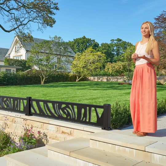 Roses Decorative Fence - 180x30cm - with our aluminium posts