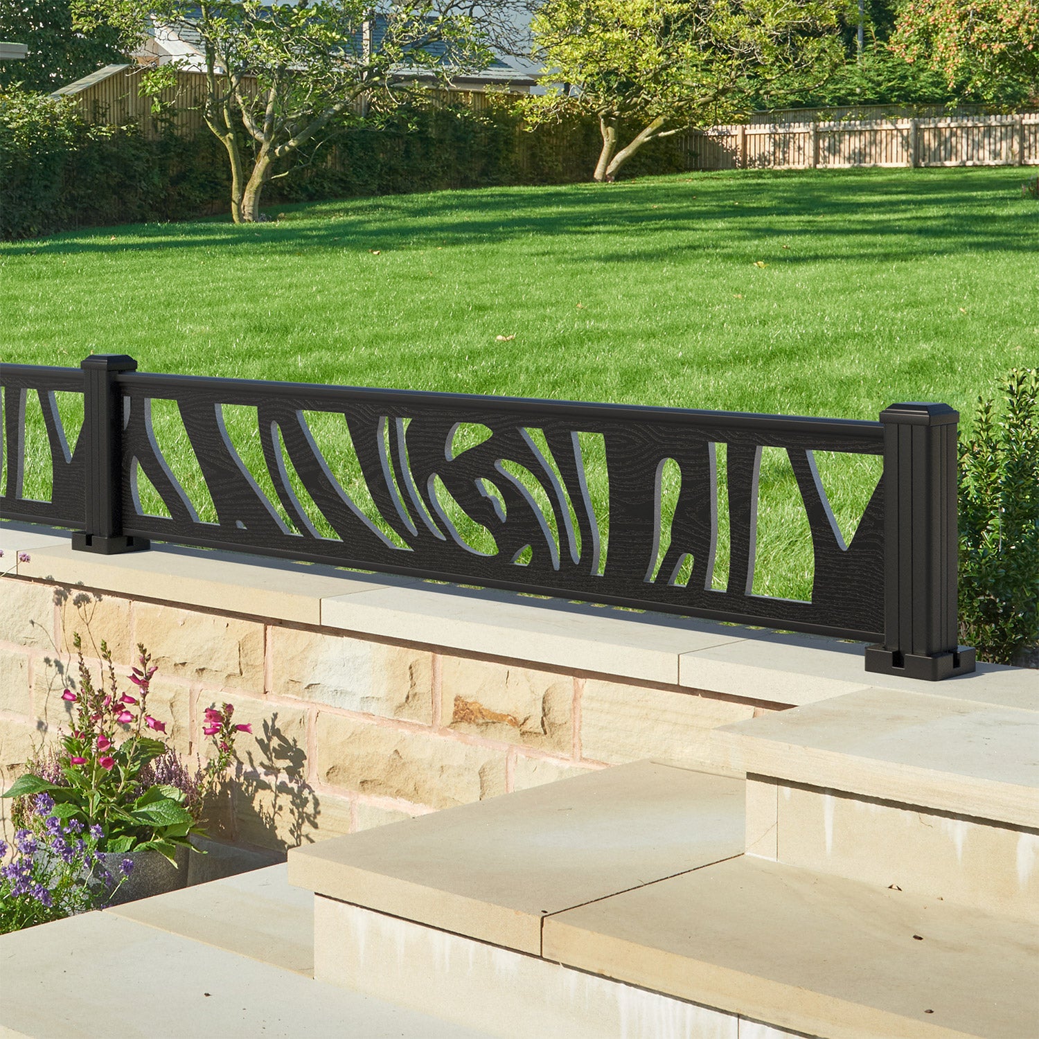 Roses Decorative Fence - 180x30cm - with our aluminium posts