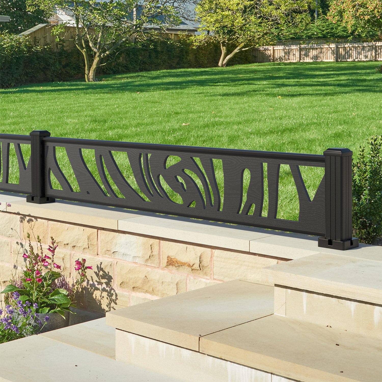 Roses Decorative Fence - 180x30cm - with our aluminium posts