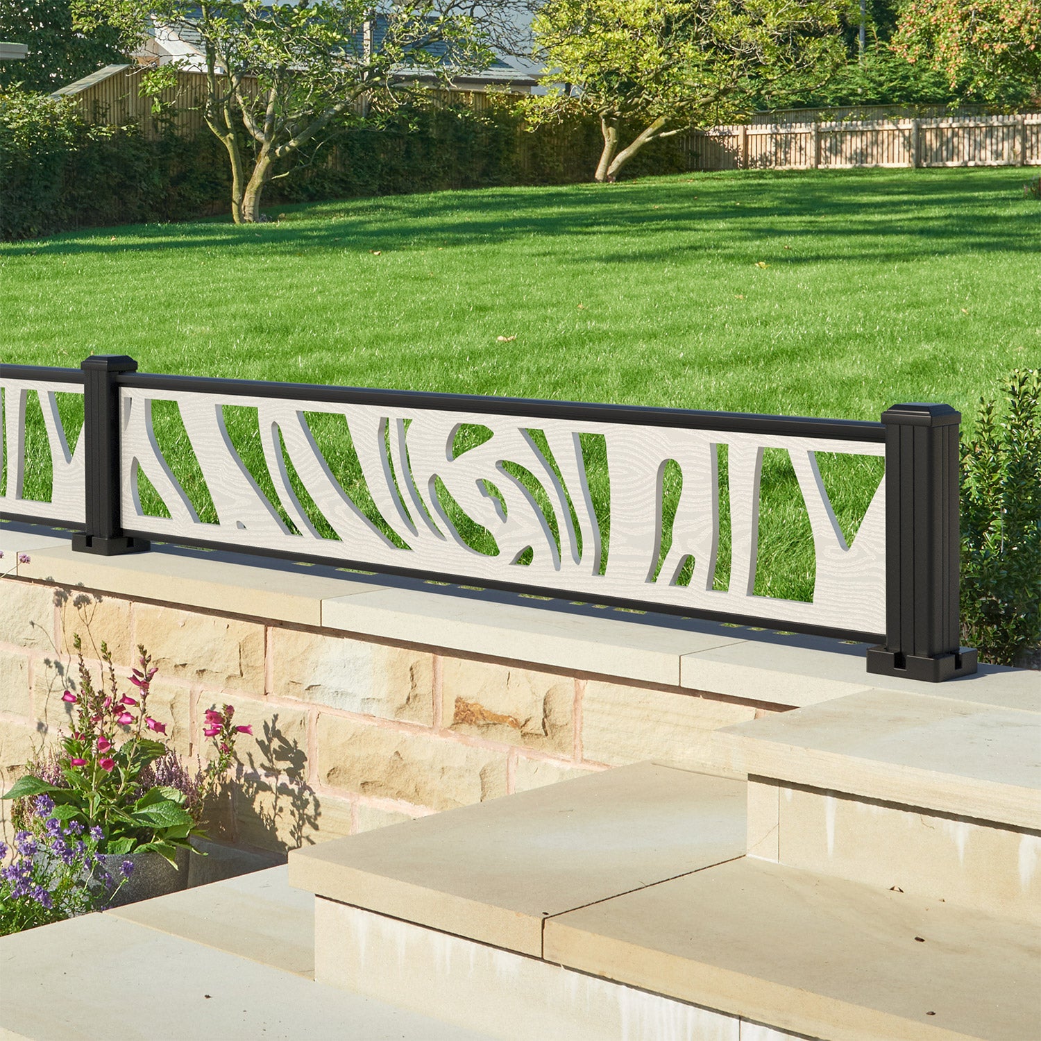 Roses Decorative Fence - 180x30cm - with our composite posts