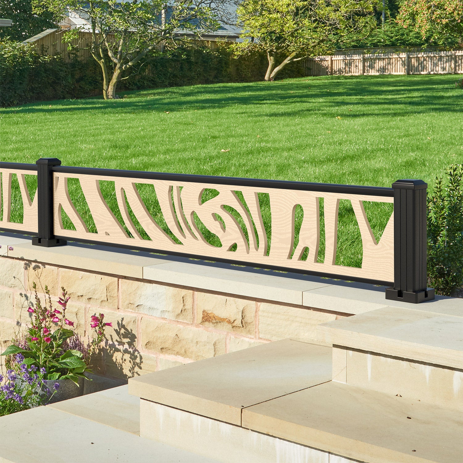 Roses Decorative Fence - 180x30cm - with our composite posts