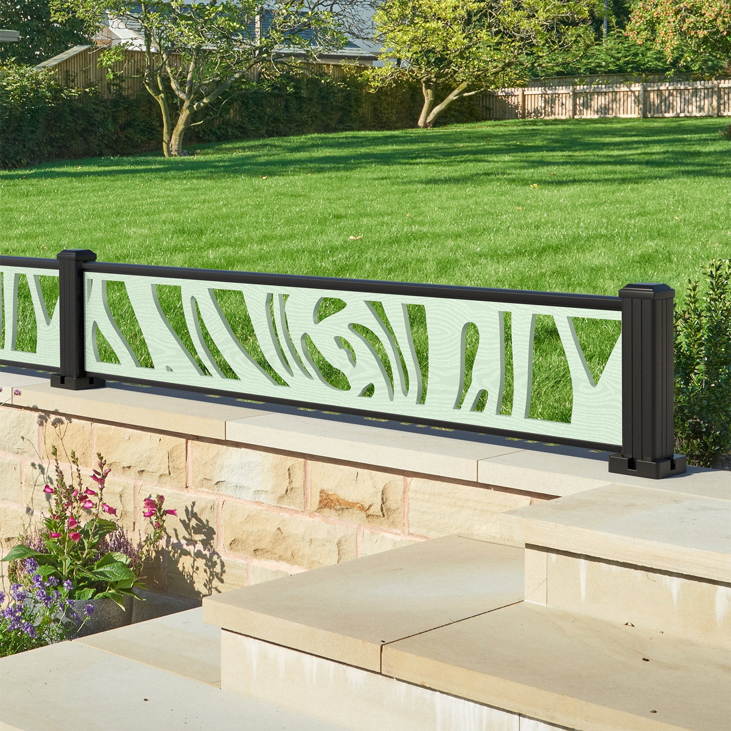 Roses Decorative Fence - 180x30cm - with our aluminium posts