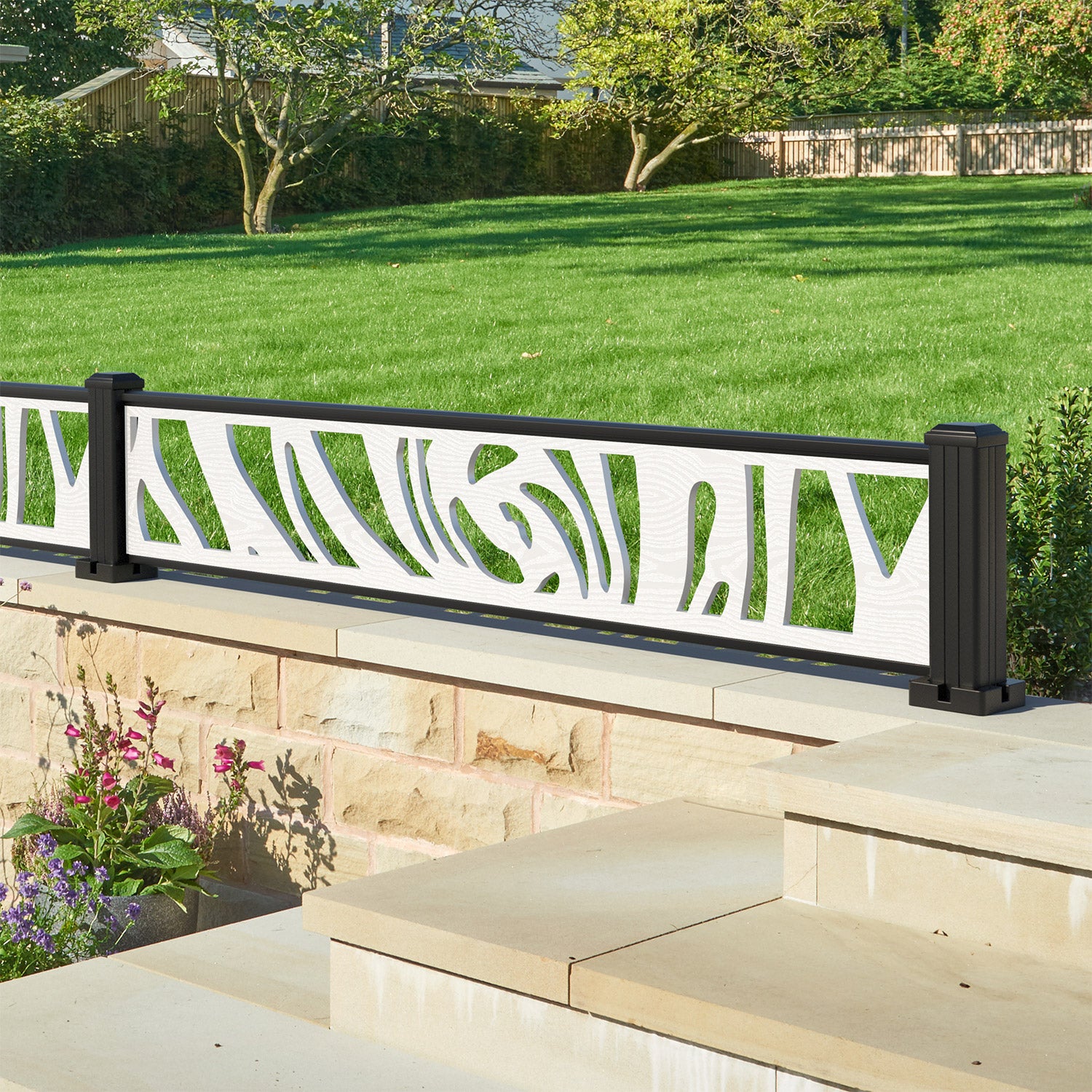 Roses Decorative Fence - 180x30cm - with our aluminium posts