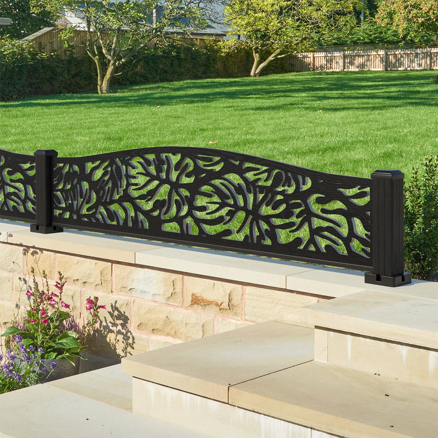 Botanic Decorative Fence - 180x40cm Curved Top - with our composite posts