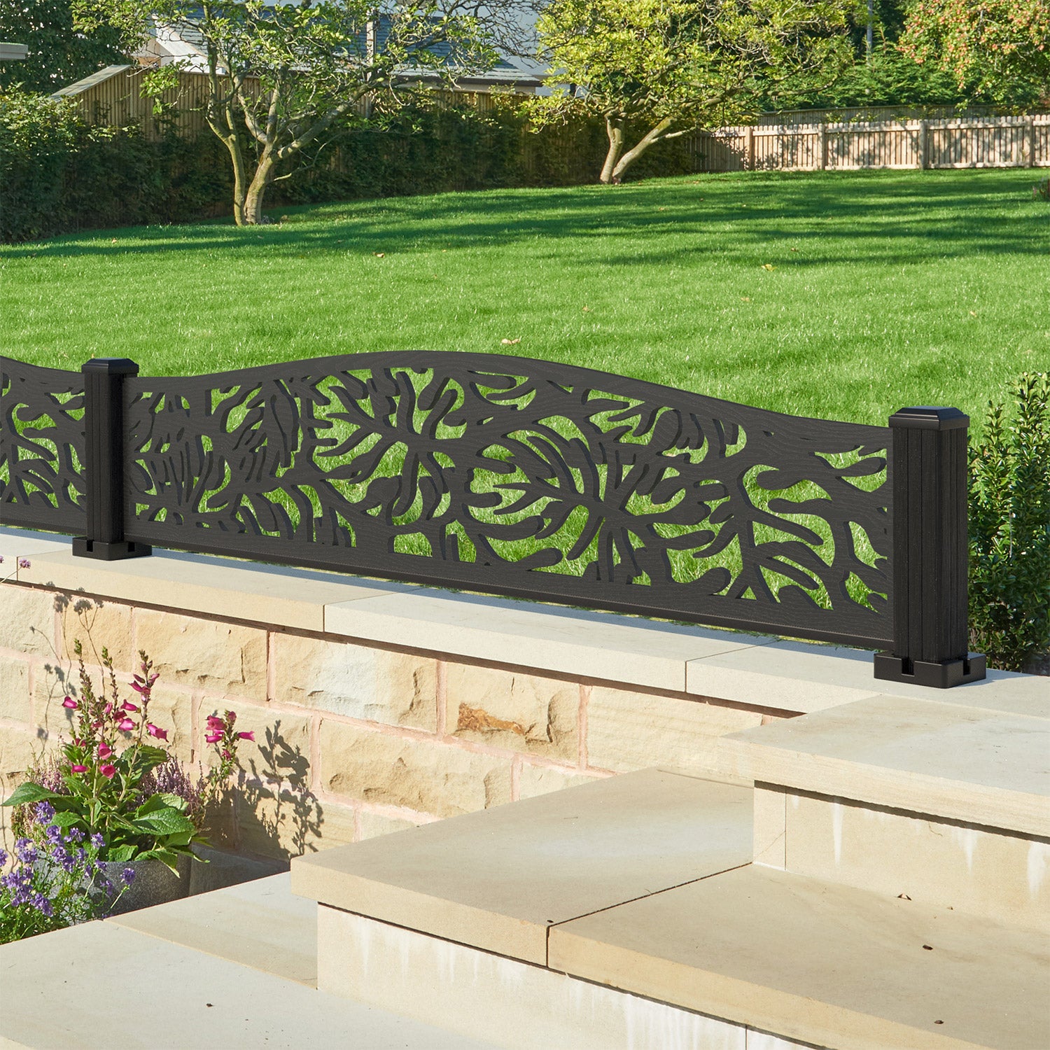 Botanic Decorative Fence - 180x40cm Curved Top - with our composite posts
