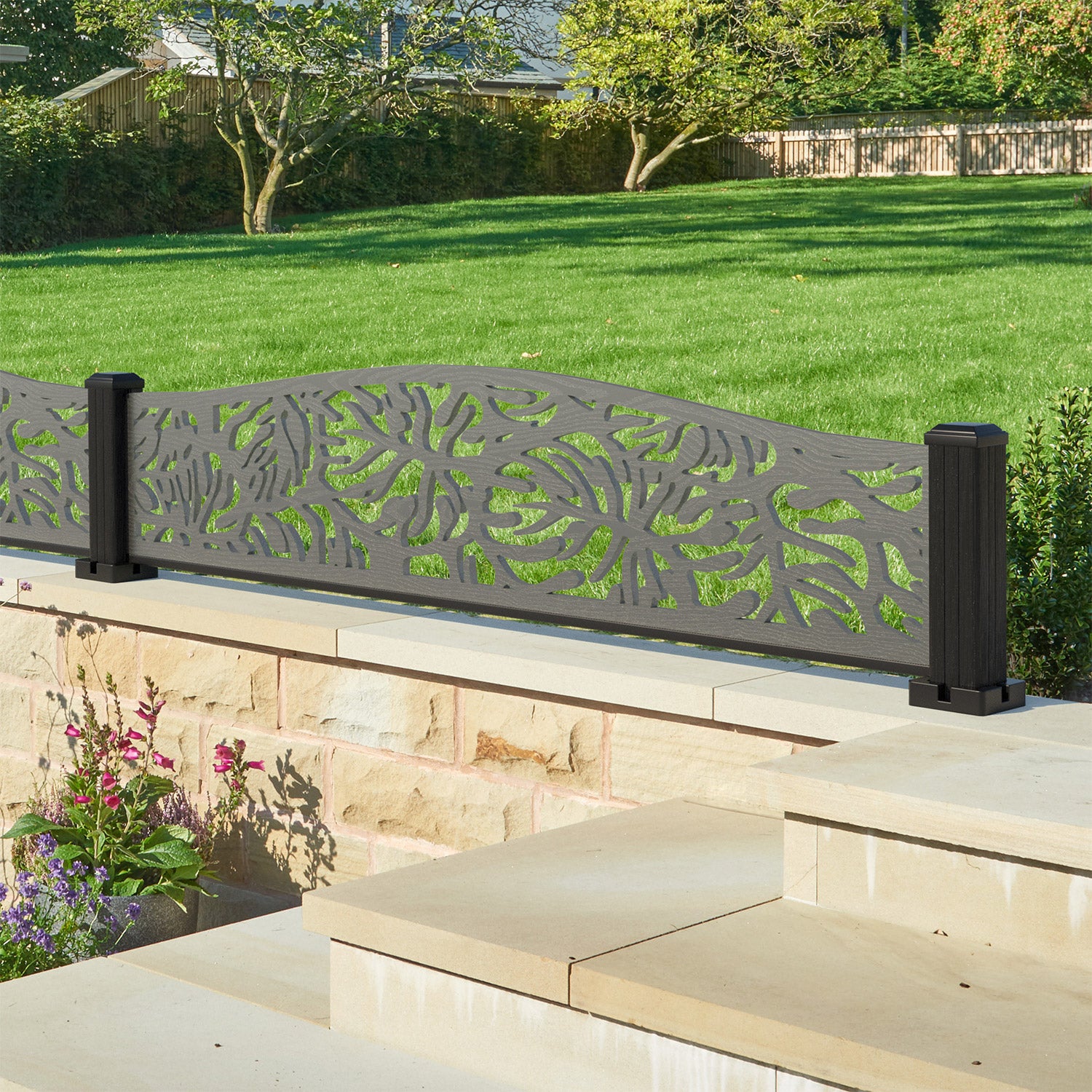 Botanic Decorative Fence - 180x40cm Curved Top - with our composite posts
