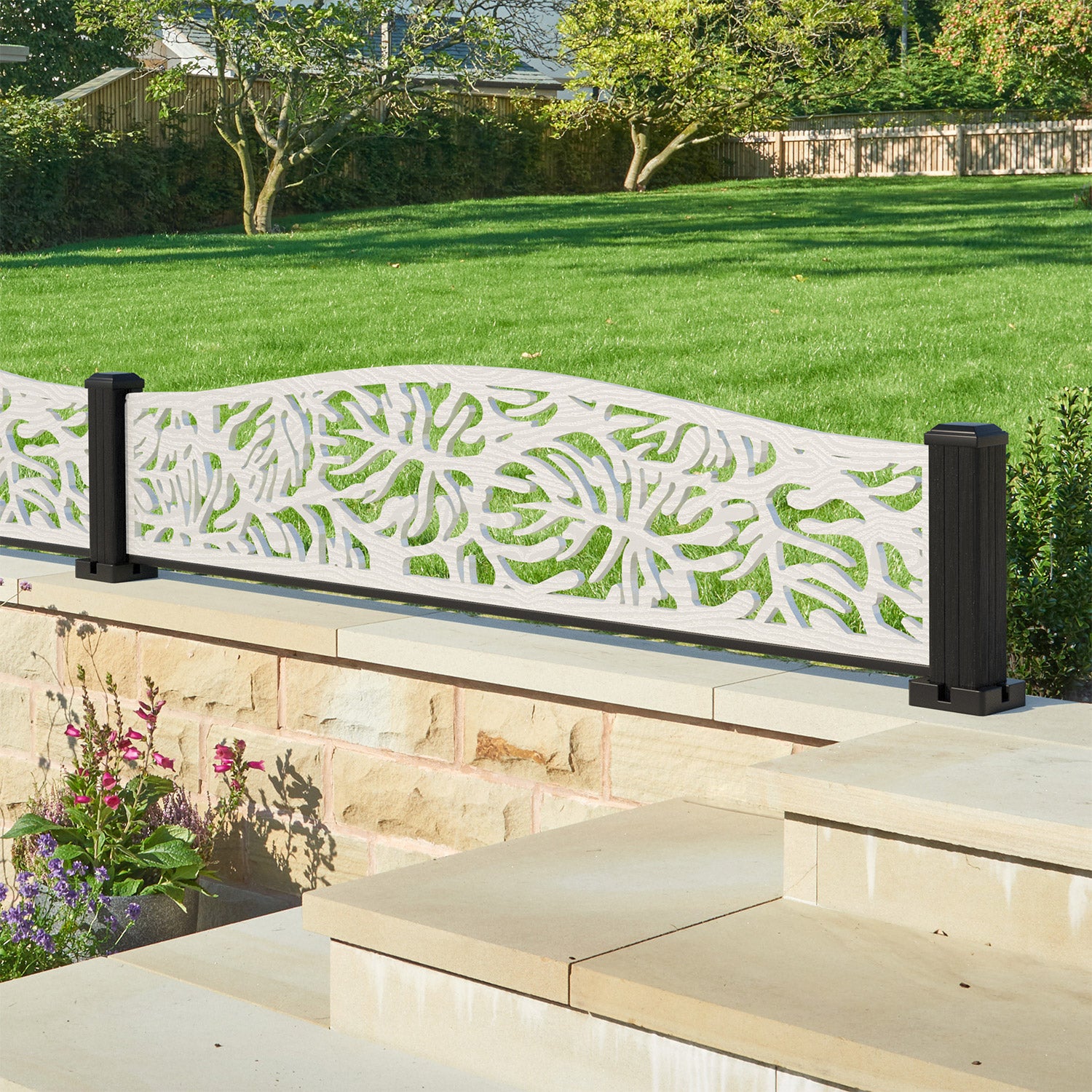 Botanic Decorative Fence - 180x40cm Curved Top - with our composite posts